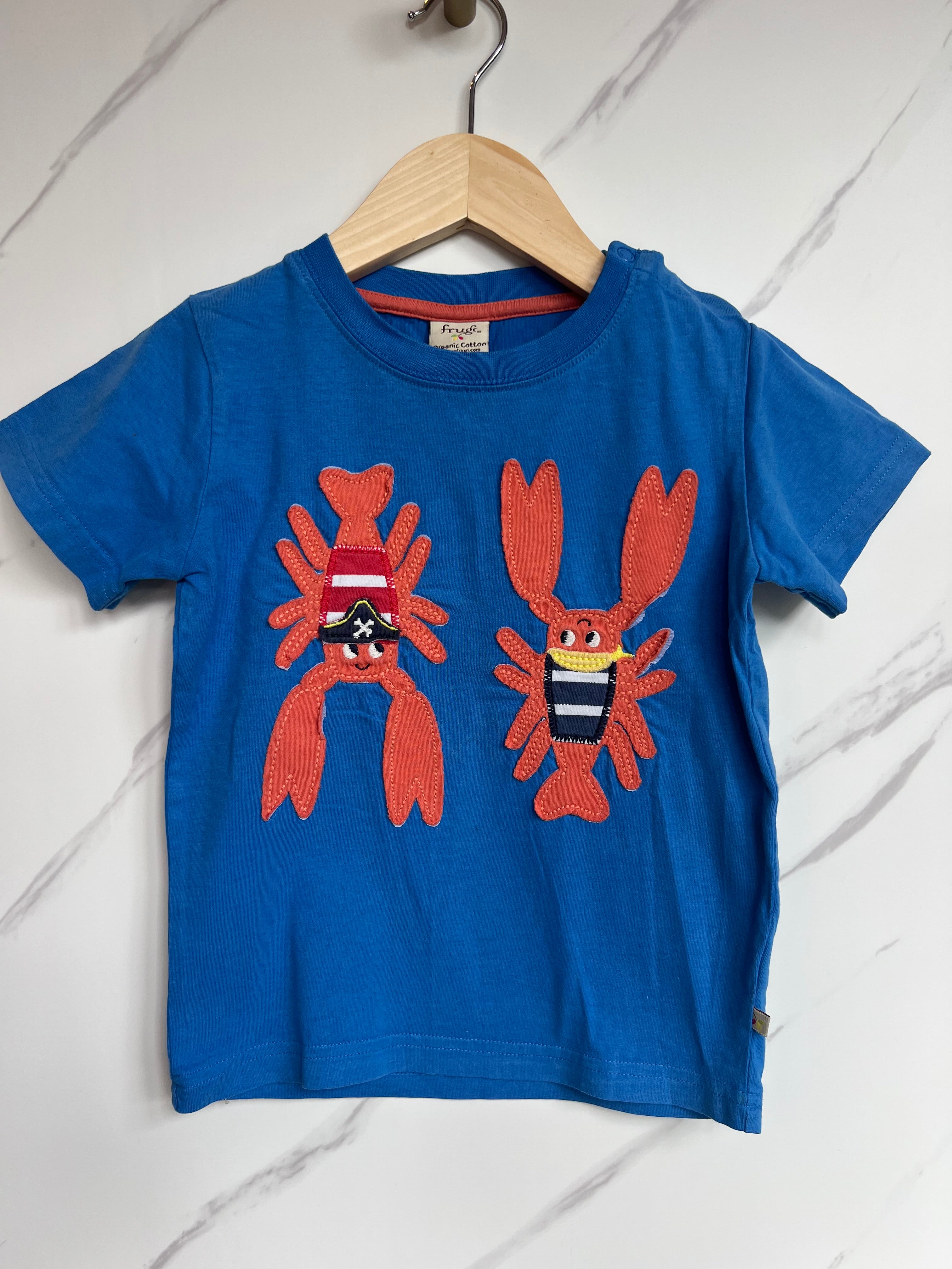 Frugi Blue Lobster T-Shirt Age 3-4 Years