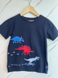 Joules Navy Skateboarding Dinos T-Shirt Age 7 Years