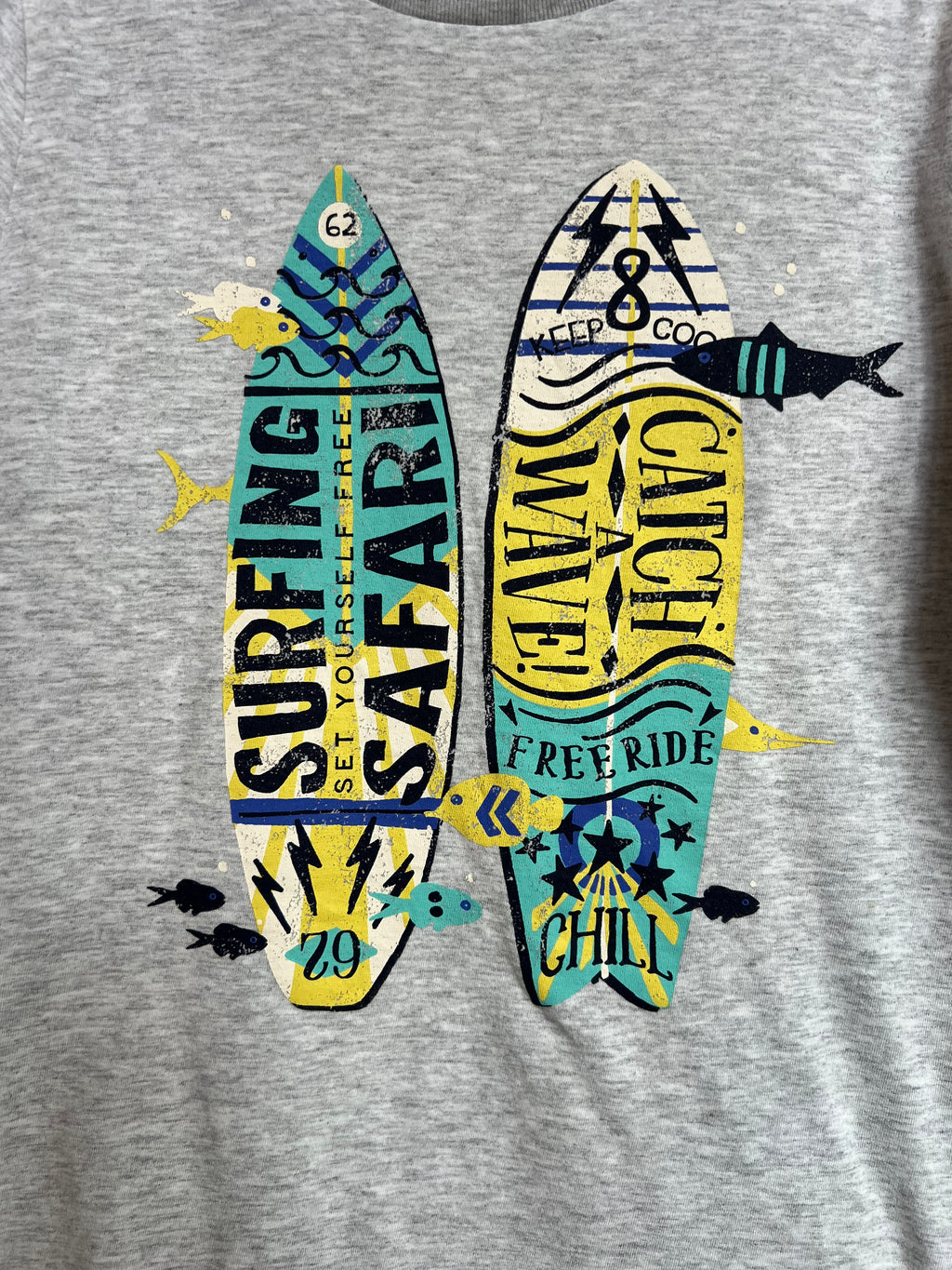 Joules Grey Surfing Safari T-Shirt Age 9-10 Years