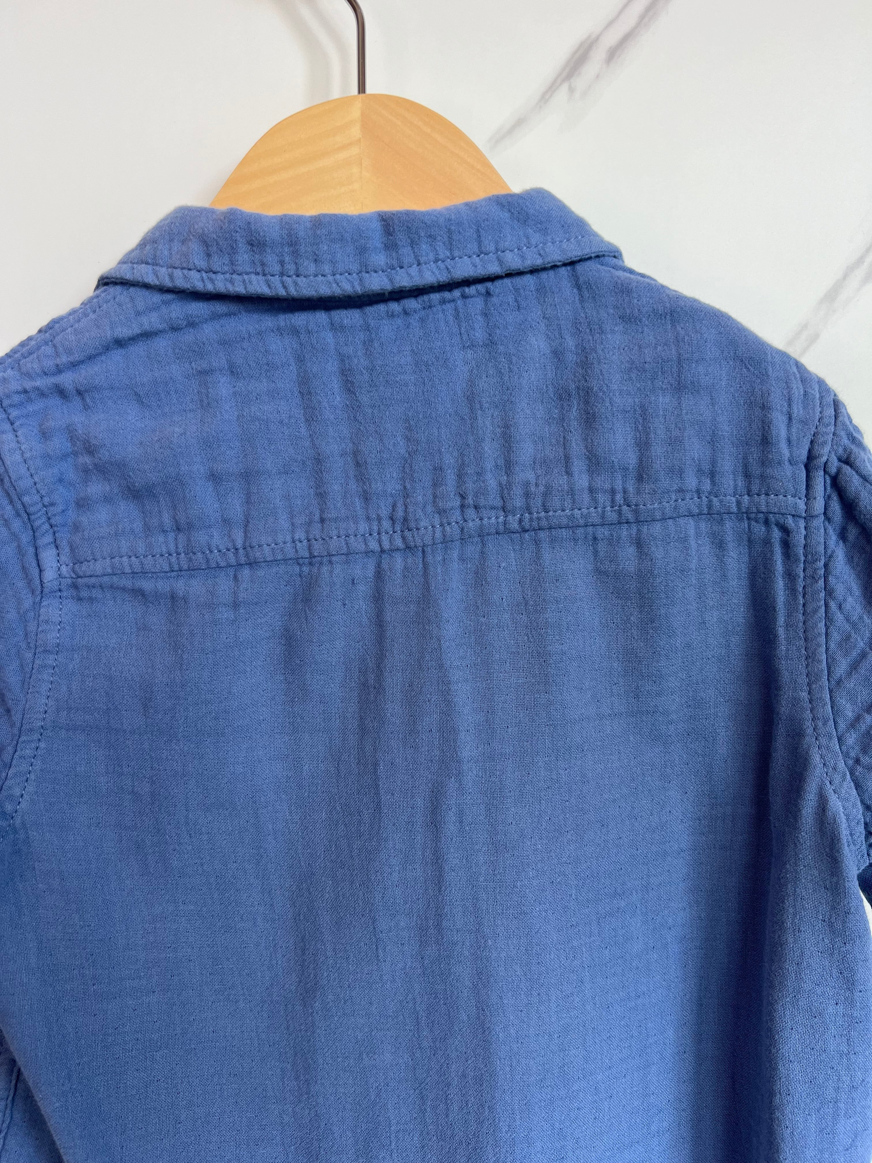 M&S Blue Muslin Shirt Age 4-5 Years