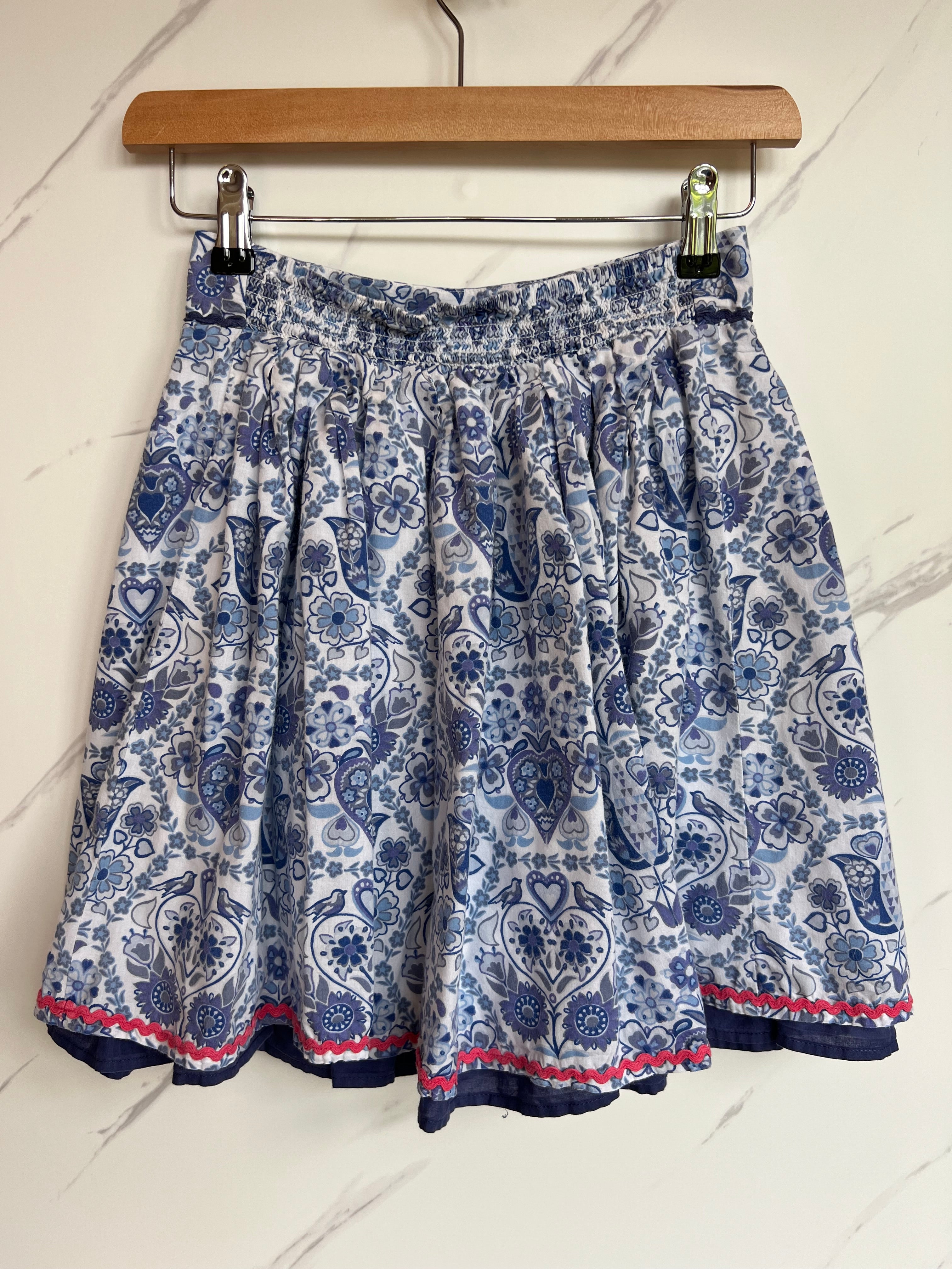 Monsoon Blue & White Floral Skirt Age 12-13 Years