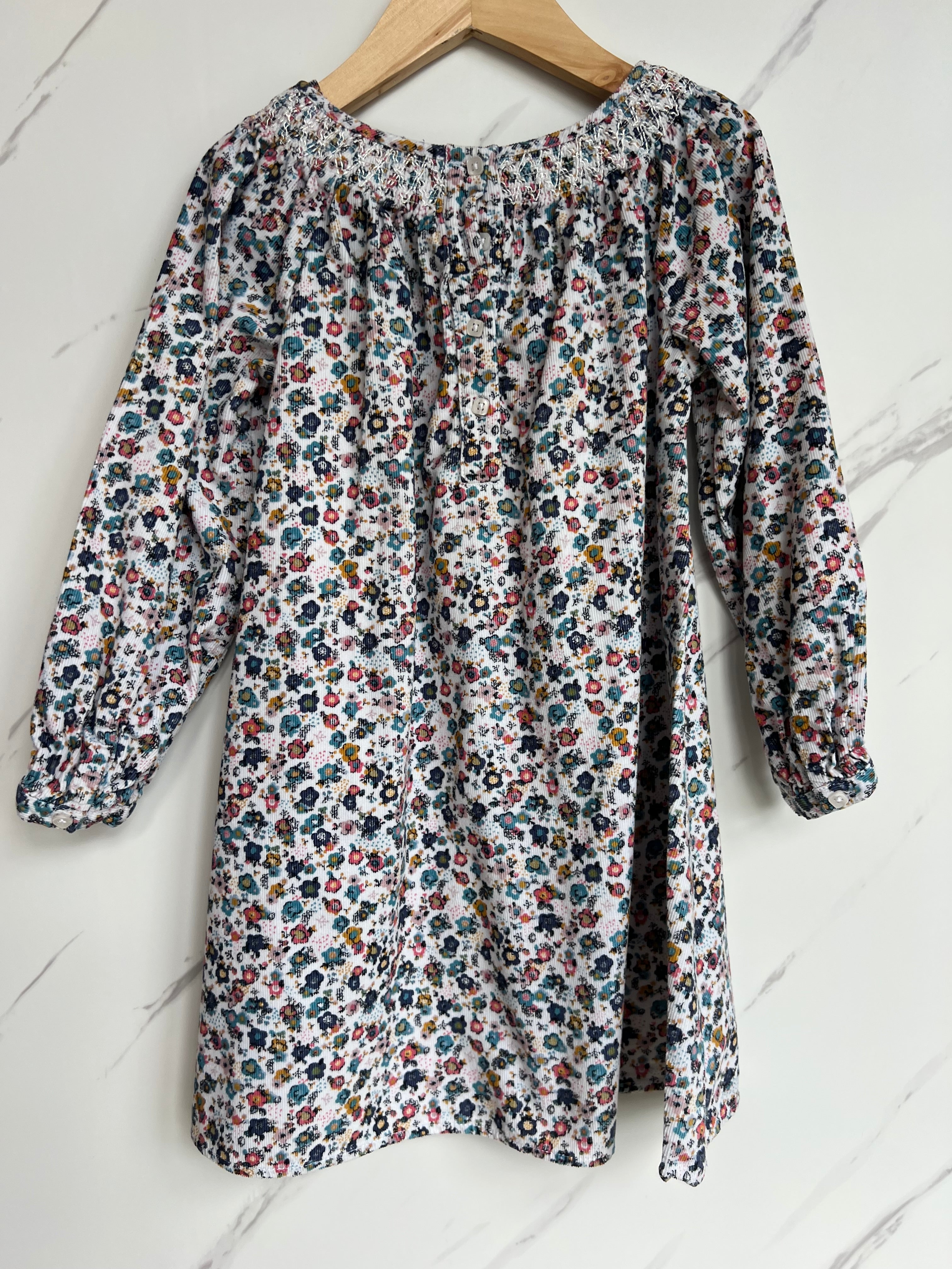 M&S Cord Ditsy Dress Age 4-5 Years