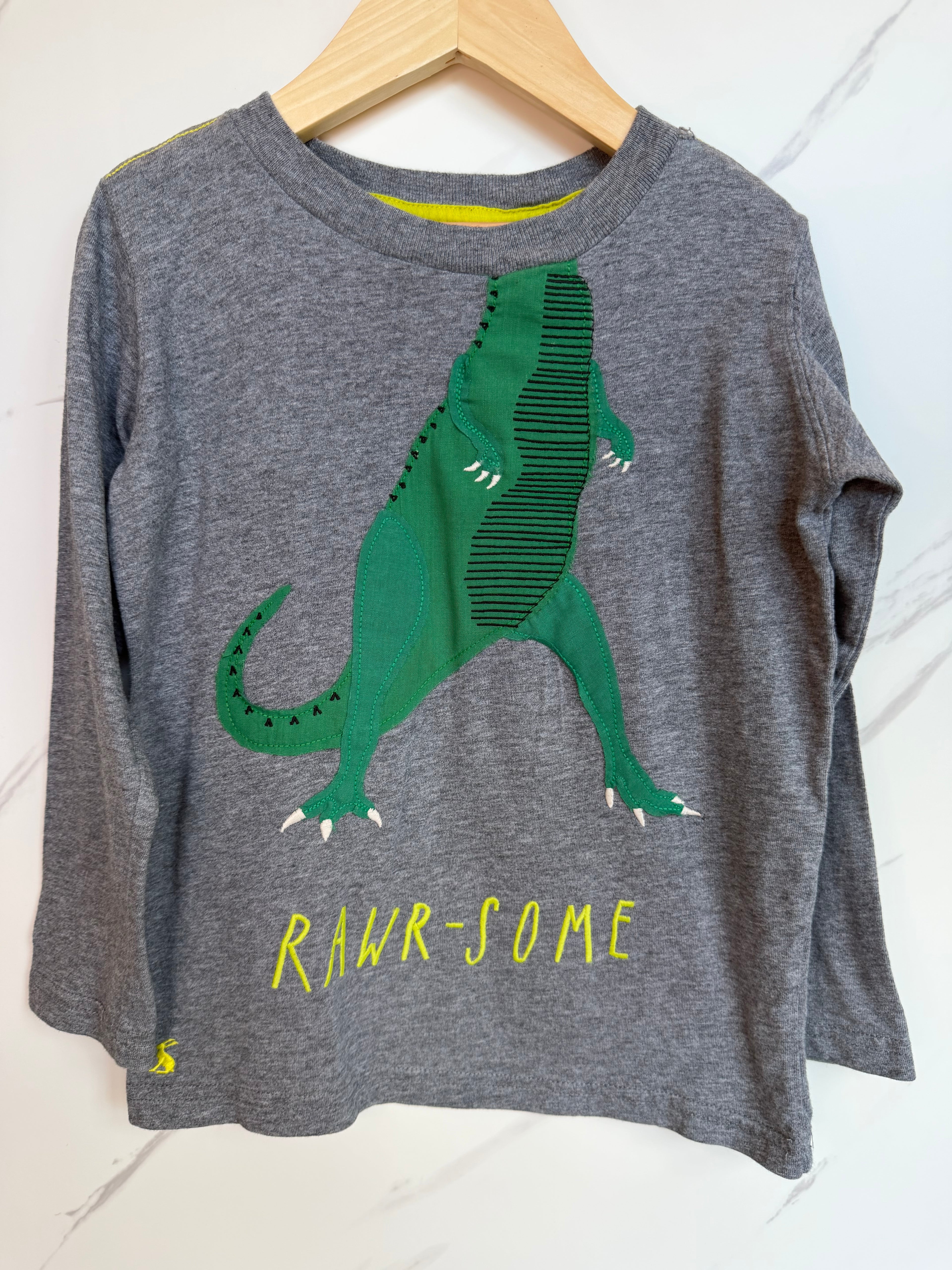 Joules Grey RawrSome Long-Sleeved Top Age 5-6 Years