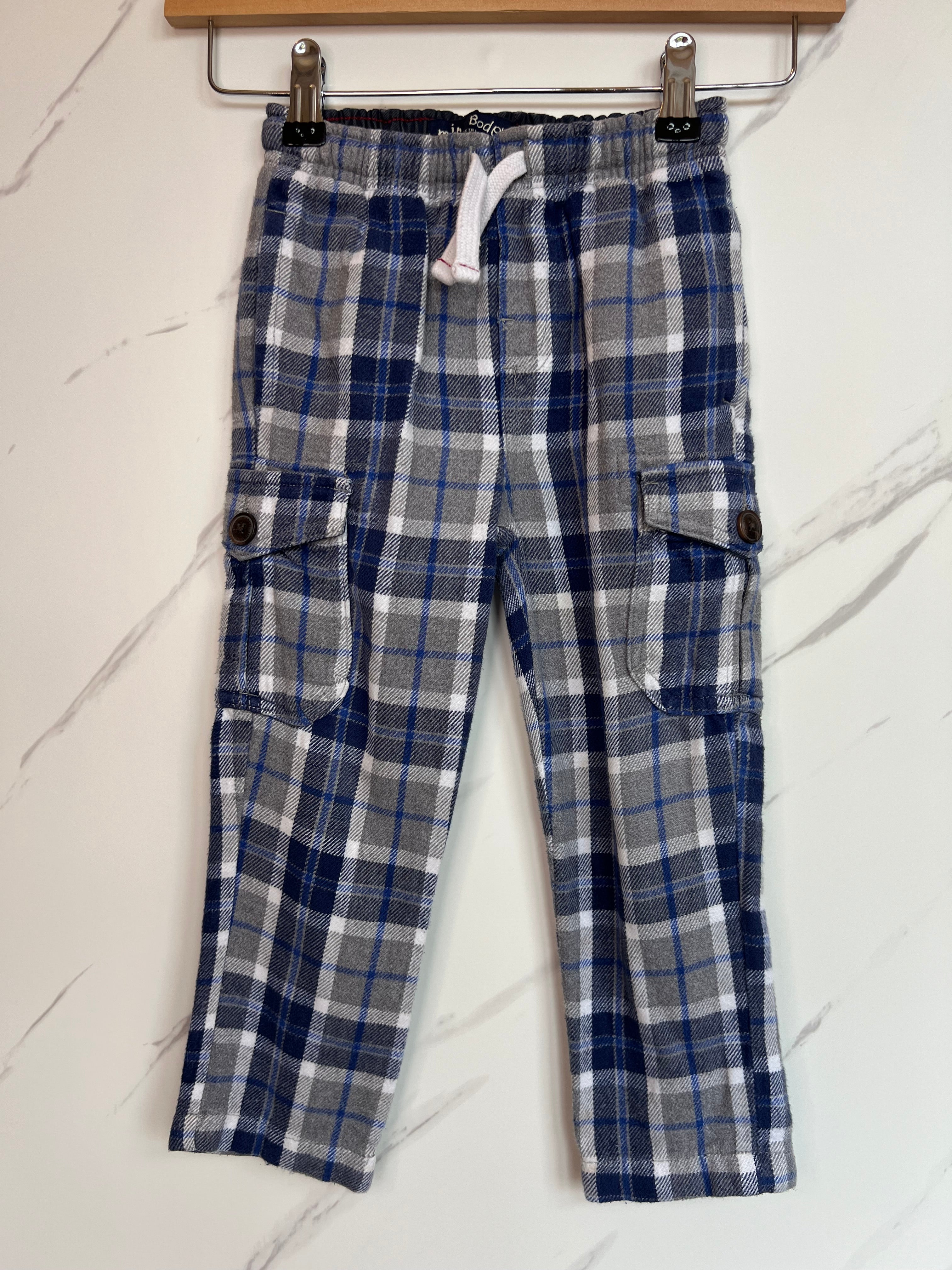 Boden Checked Cargo Trousers Age 3 Years