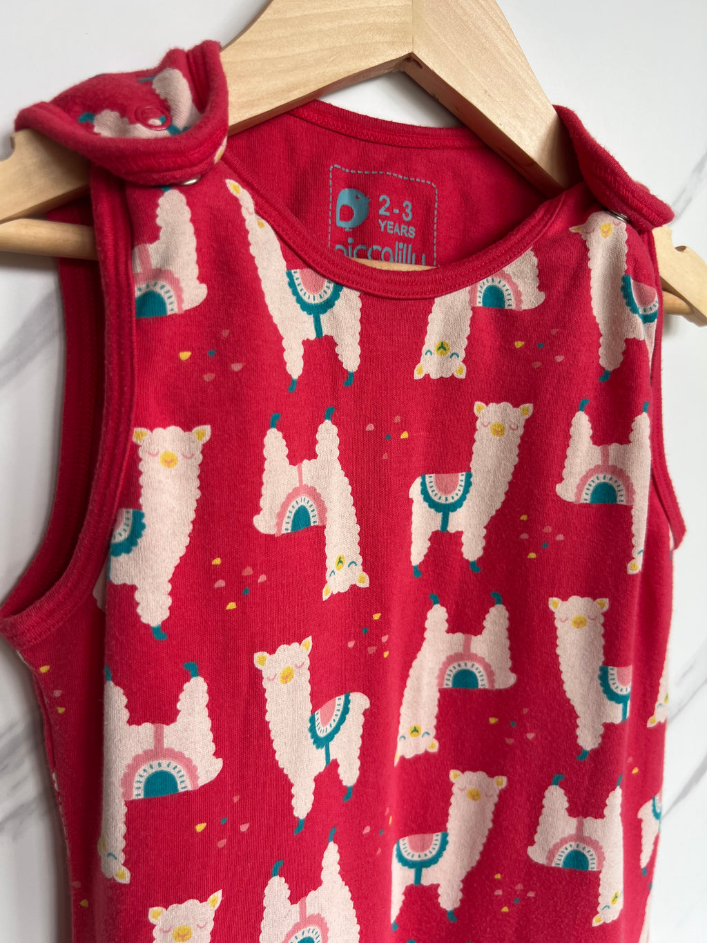 Piccalilly Pink Llama Dungarees Age 2-3 Years