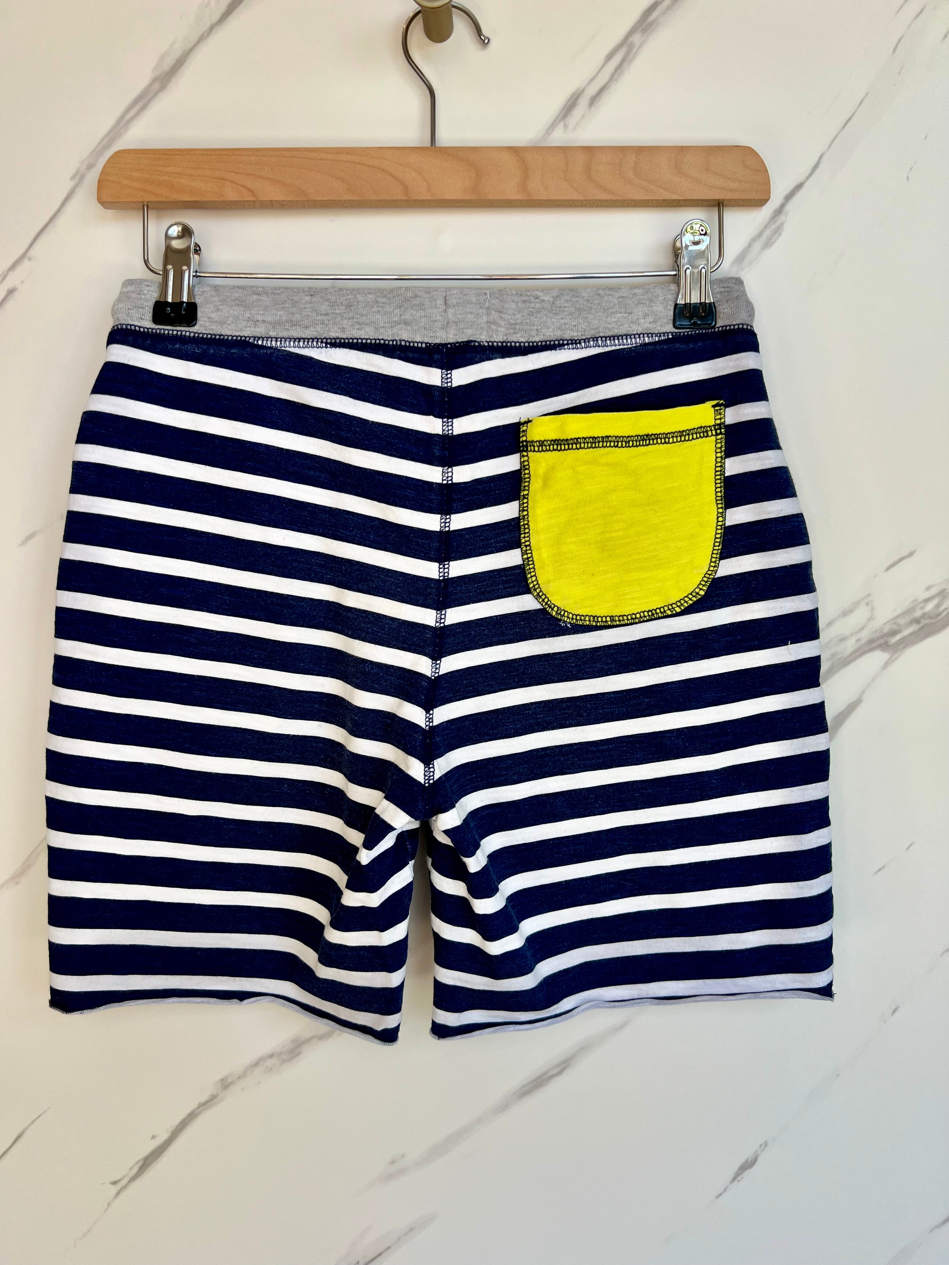Boden Navy & White Striped Sweatshorts Age 12 Years