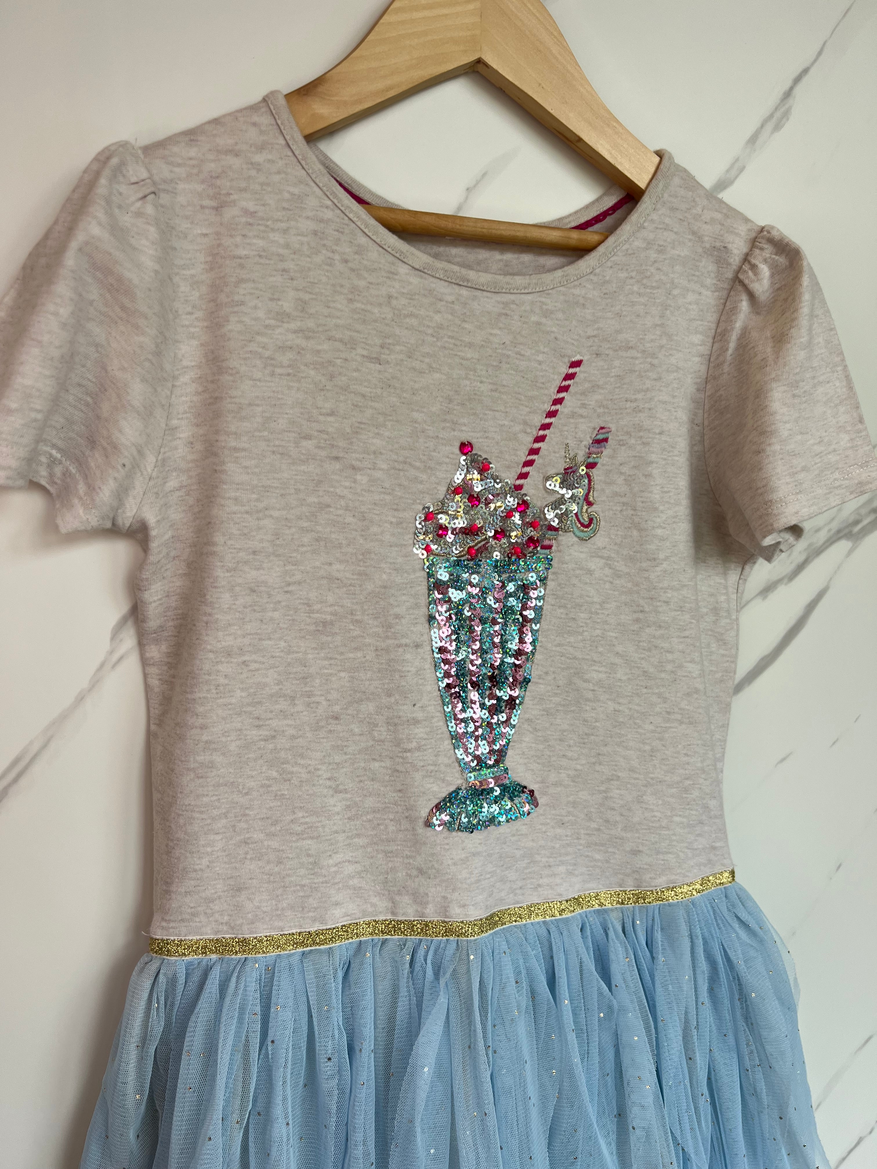 Monsoon Blue Ice Cream Sundae Dress Age 10 Years