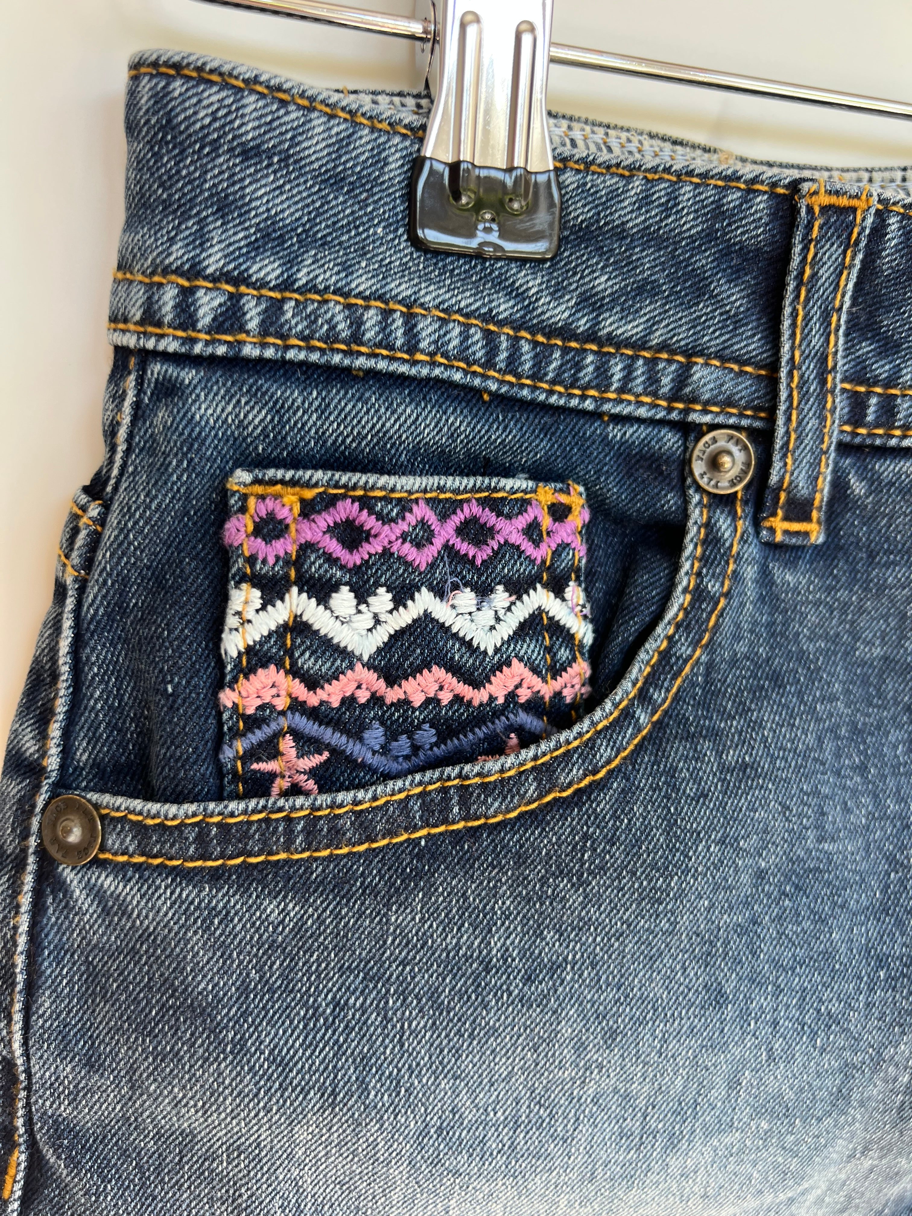 Fatface Embroidered Denim Skirt Age 8-9 Years