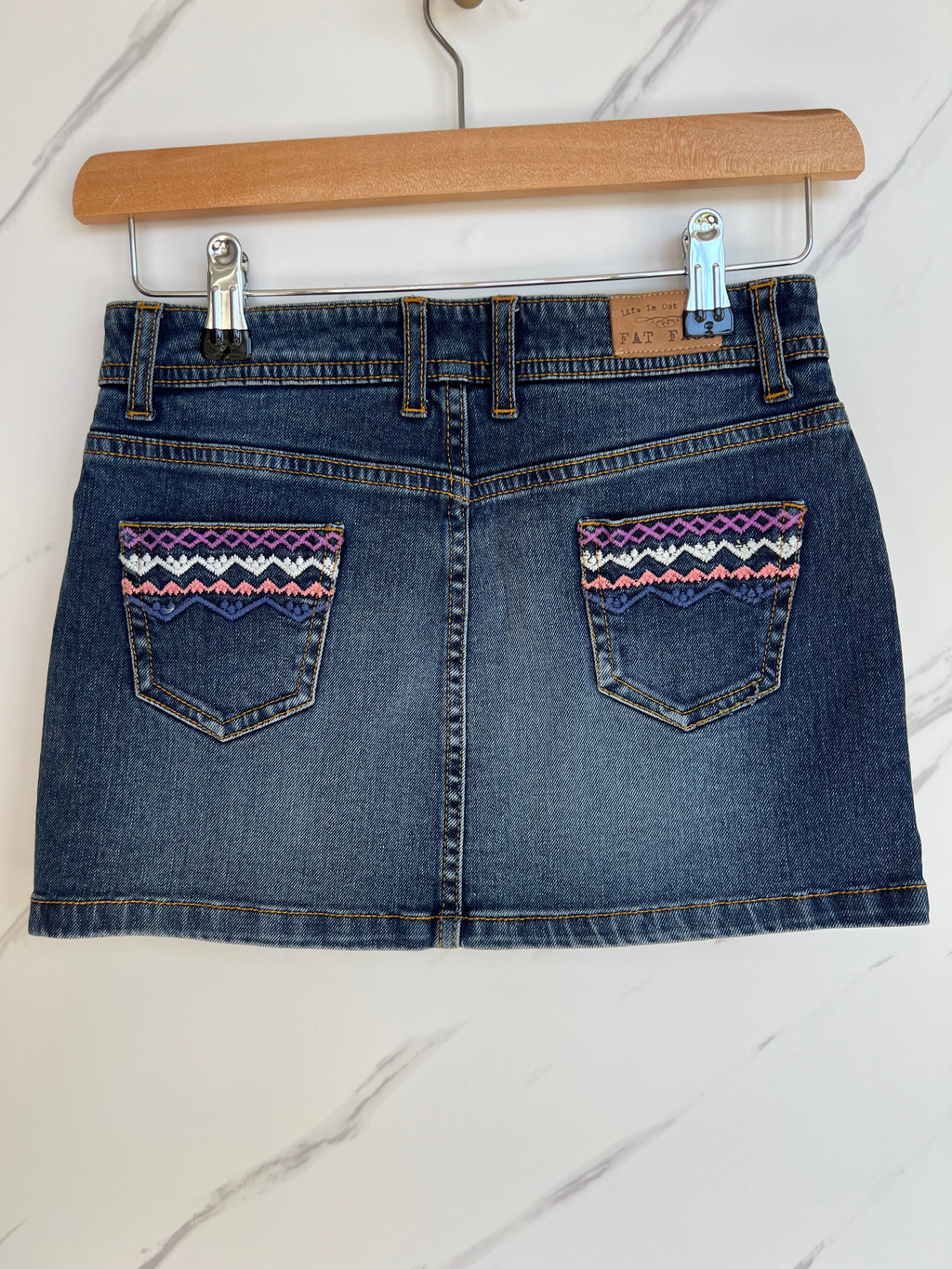 Fatface Embroidered Denim Skirt Age 8-9 Years