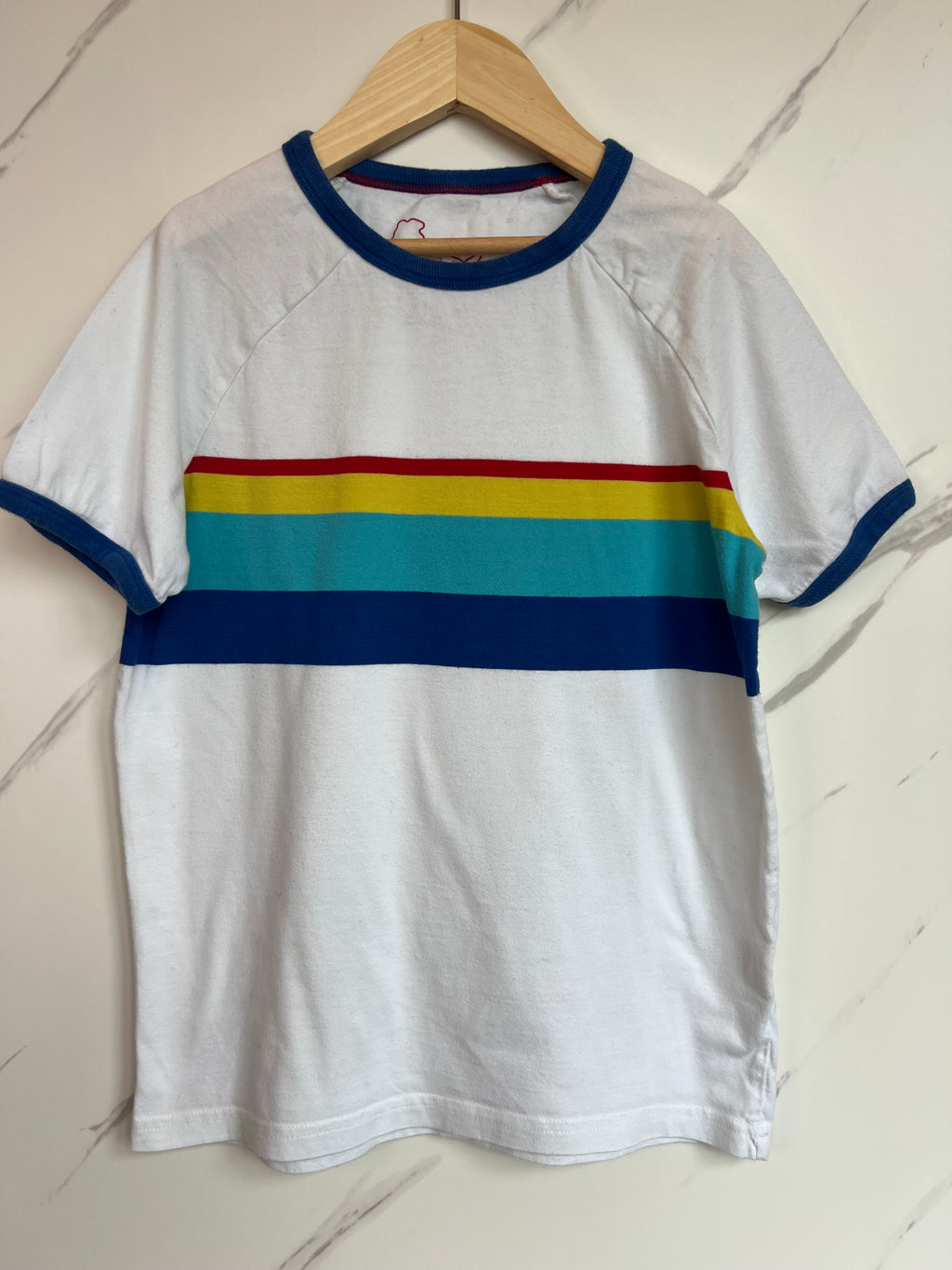 Boden White Striped T-Shirt Age 9-10 Years