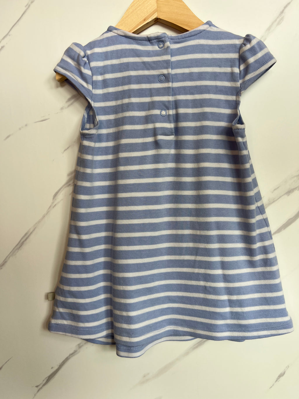 Frugi Blue Striped Bunny Dress Age 18-24 Months