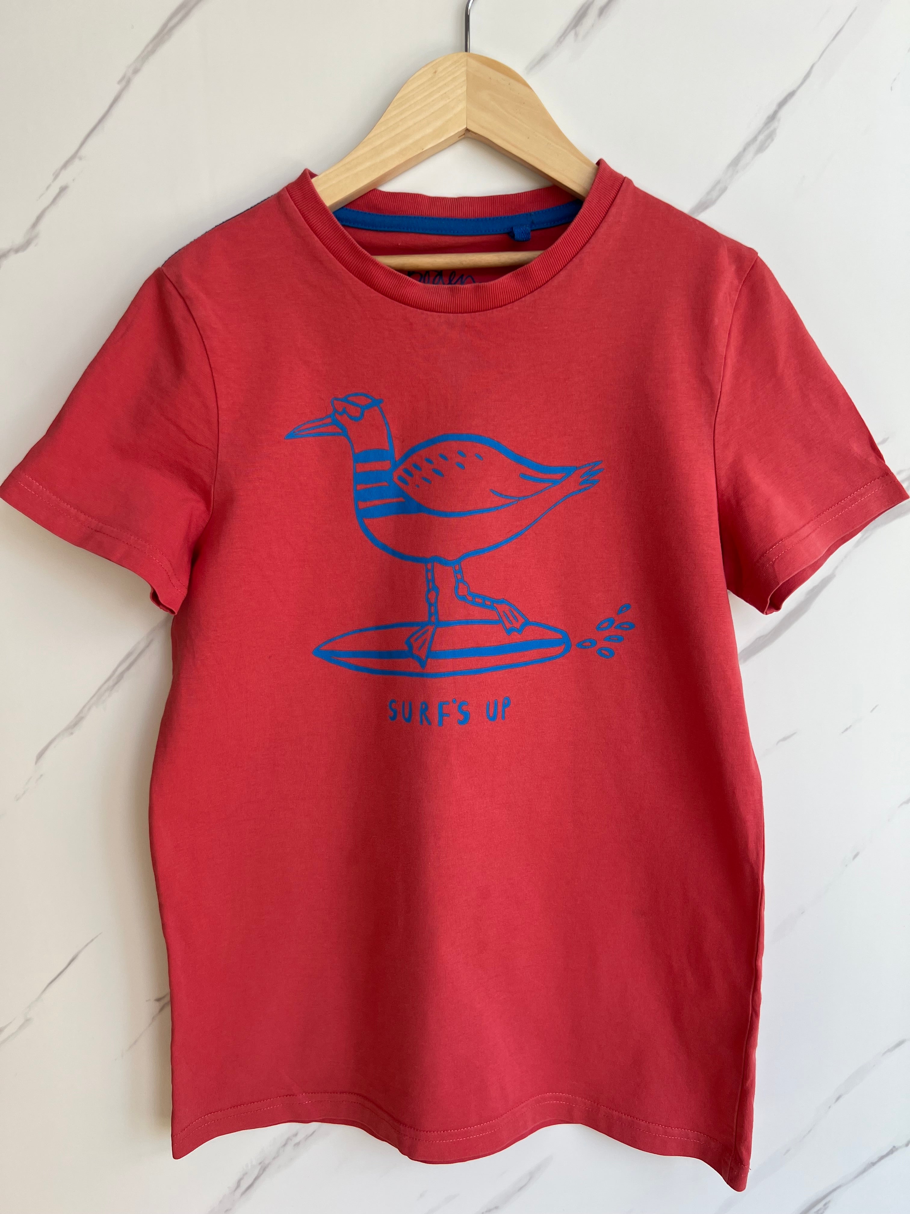 Boden Coral "Surf's Up" T-shirt Age 11-12 Years