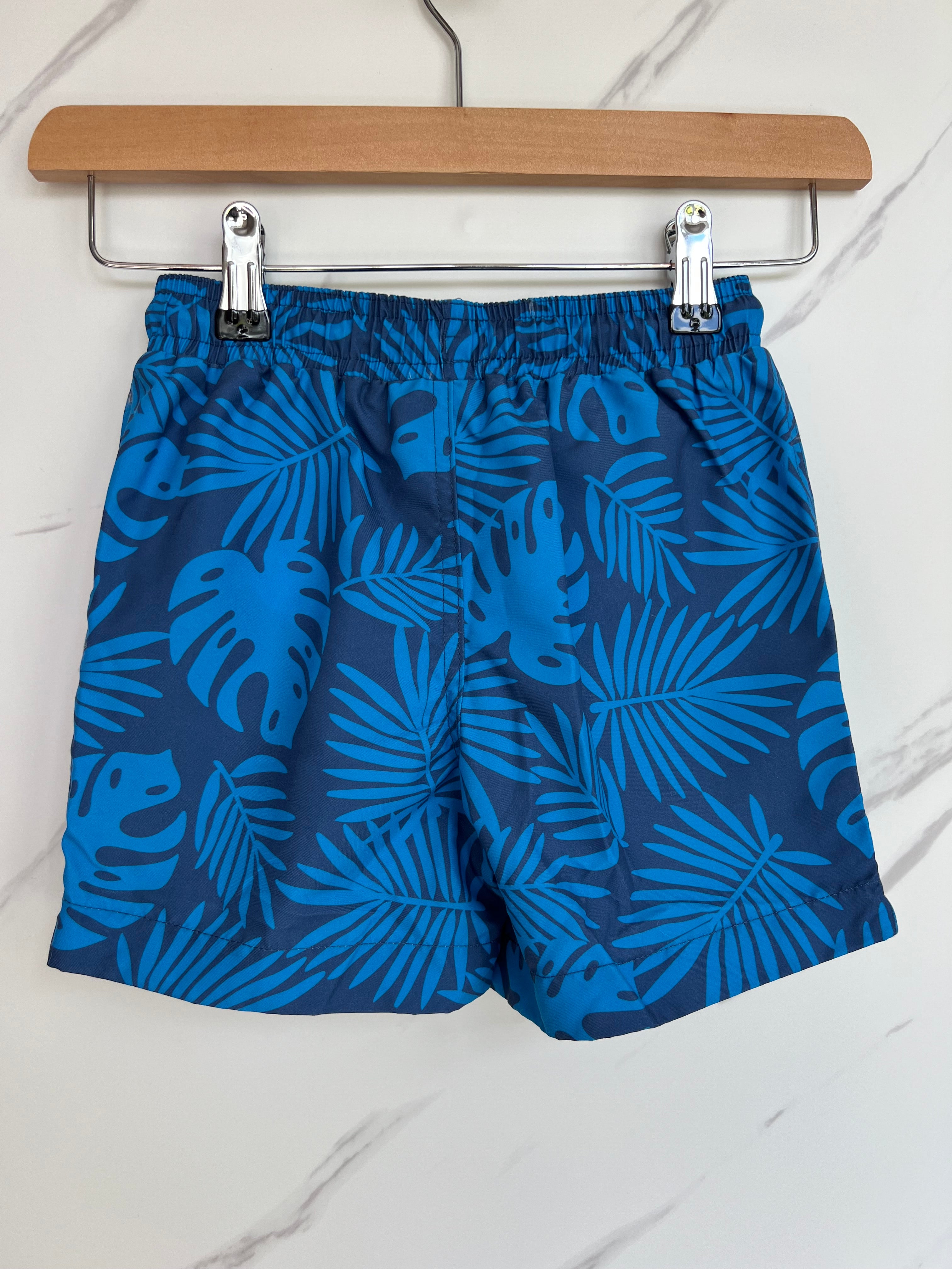Kite Blue Tropical Leaves Swim Shorts Age 5 Years