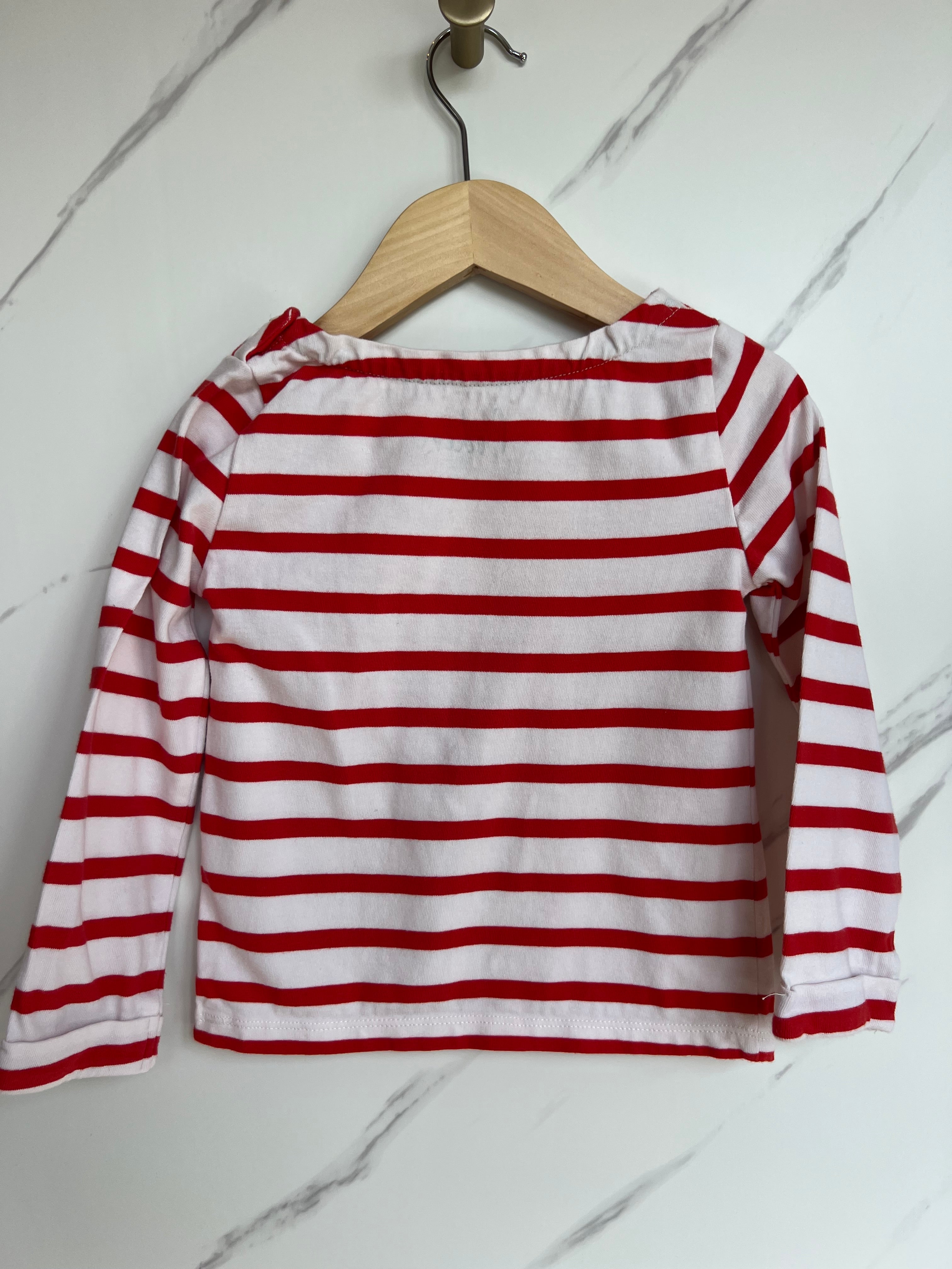 Boden Red & White Striped Top Age 2-3 Years