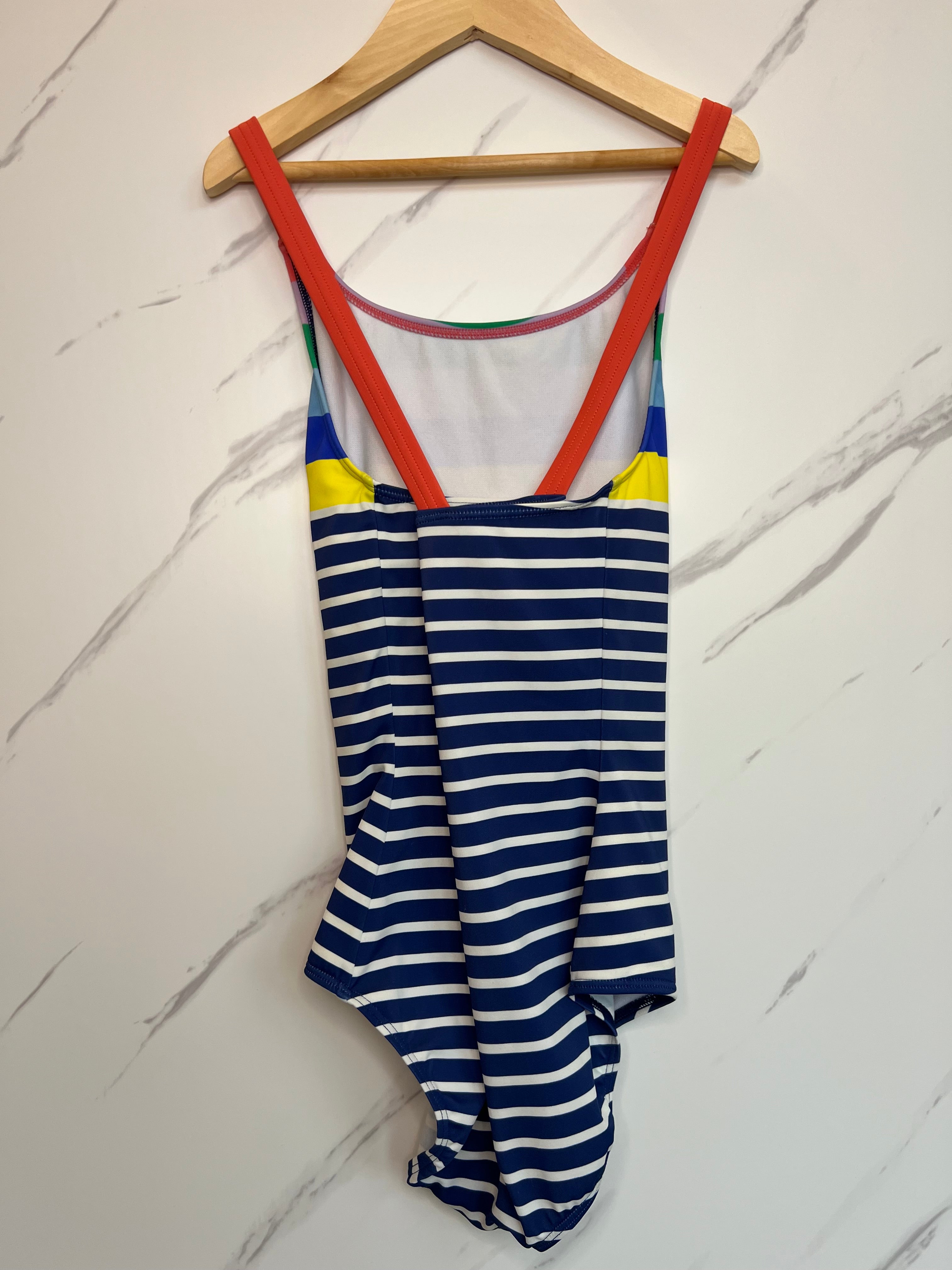Boden Rainbow Striped Swimming Costume Age 11-12 Years