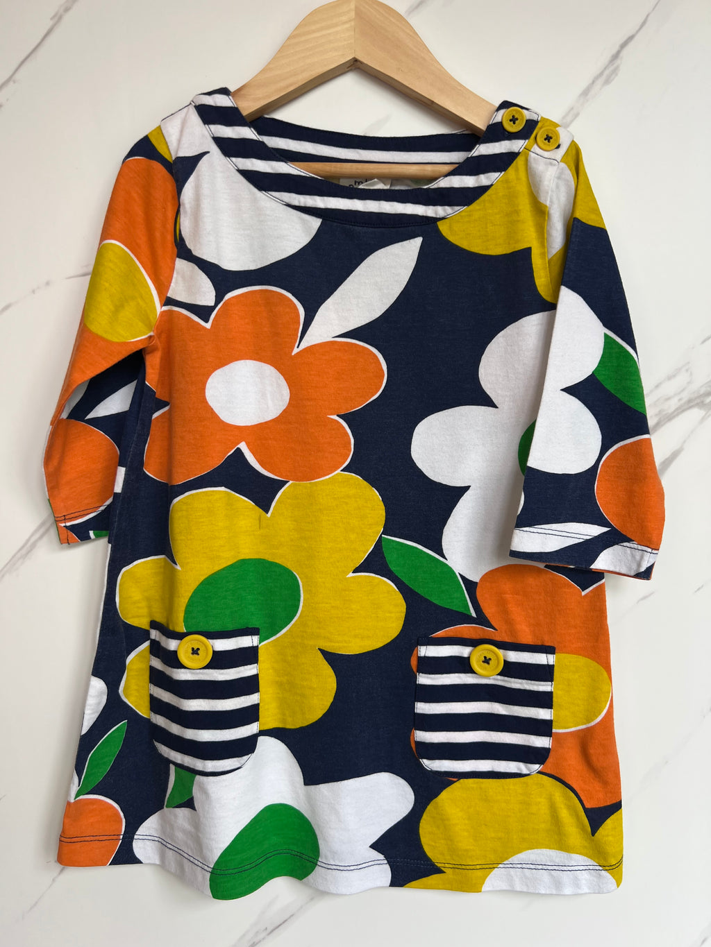 Boden Rainbow Big Flowers Tunic Dress Age 5-6 Years*