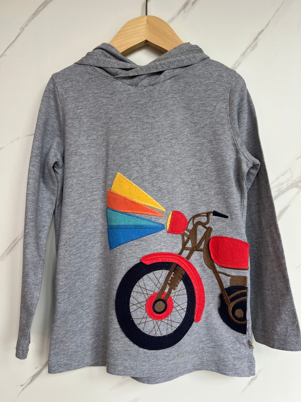 Frugi Grey Motorbike Hooded Top Age 5-6 Years