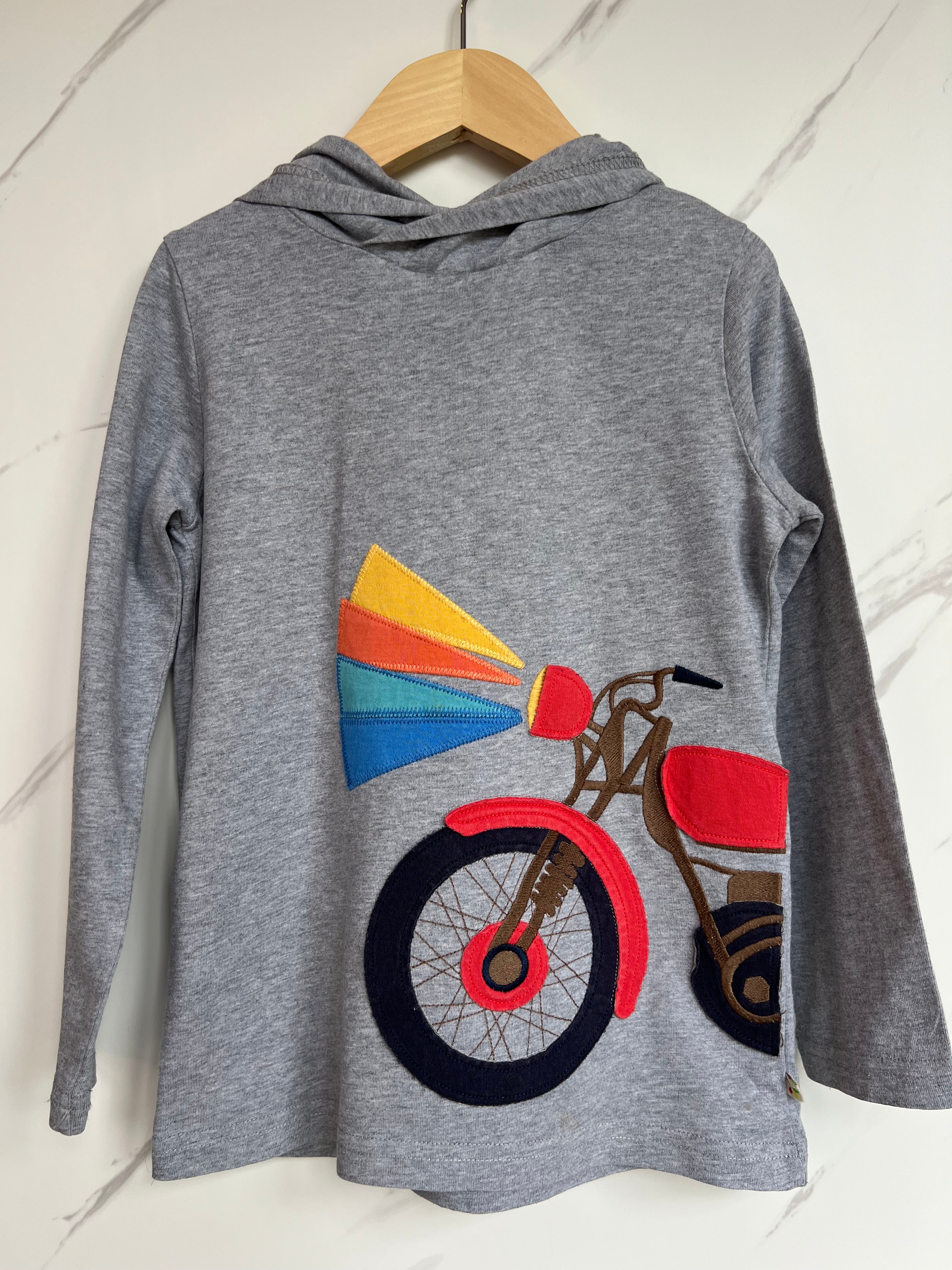 Frugi Grey Motorbike Hooded Top Age 5-6 Years
