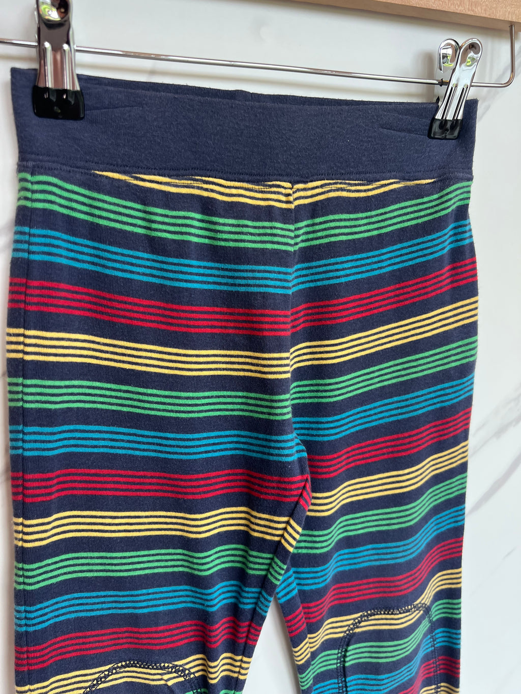 Frugi Rainbow Striped Cuffed Leggings Age 5-6 Years