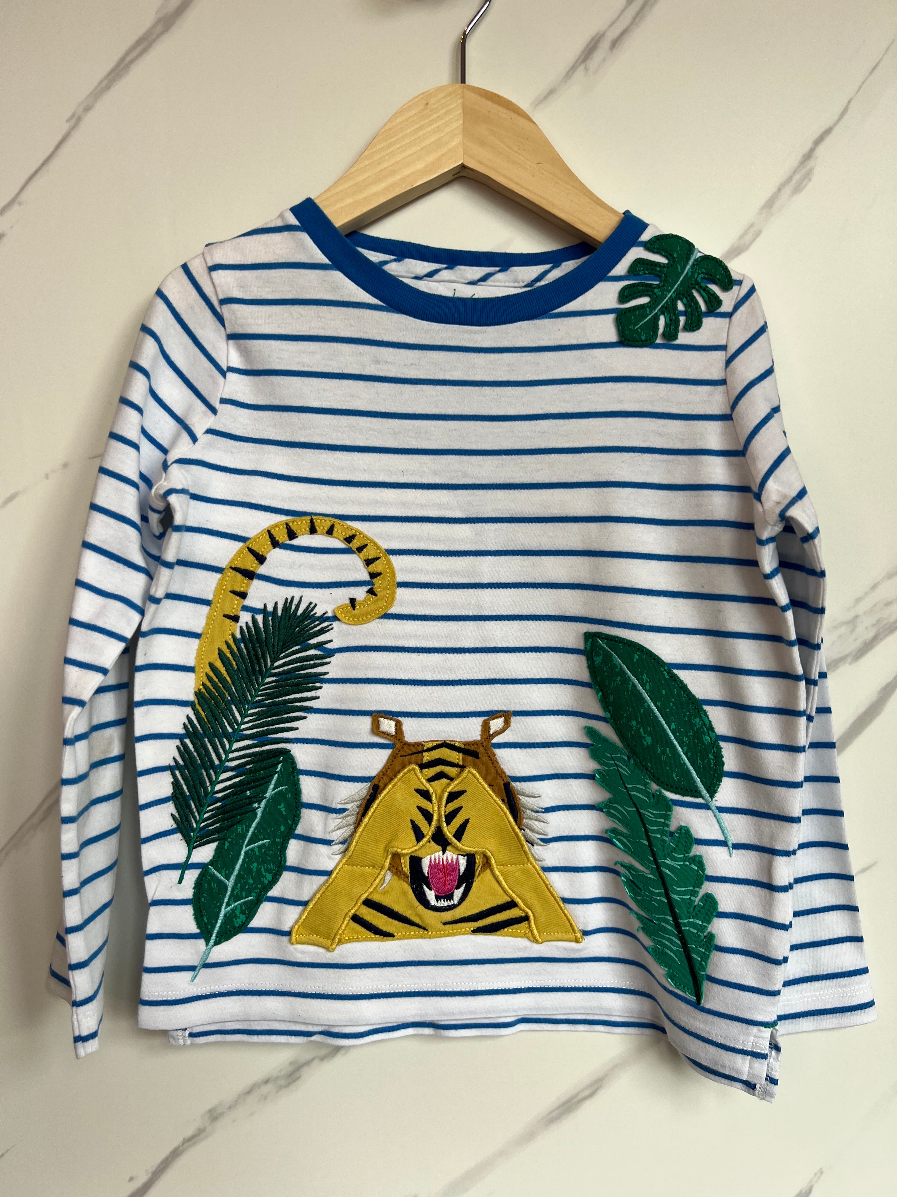 Joules Blue Striped Peepo Tiger Long-Sleeved Top Age 6 Years