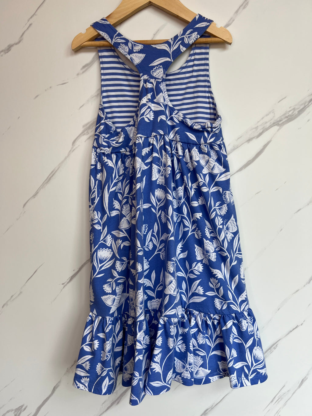 Joules Blue & White Floral Sleeveless Dress Age 7 Years