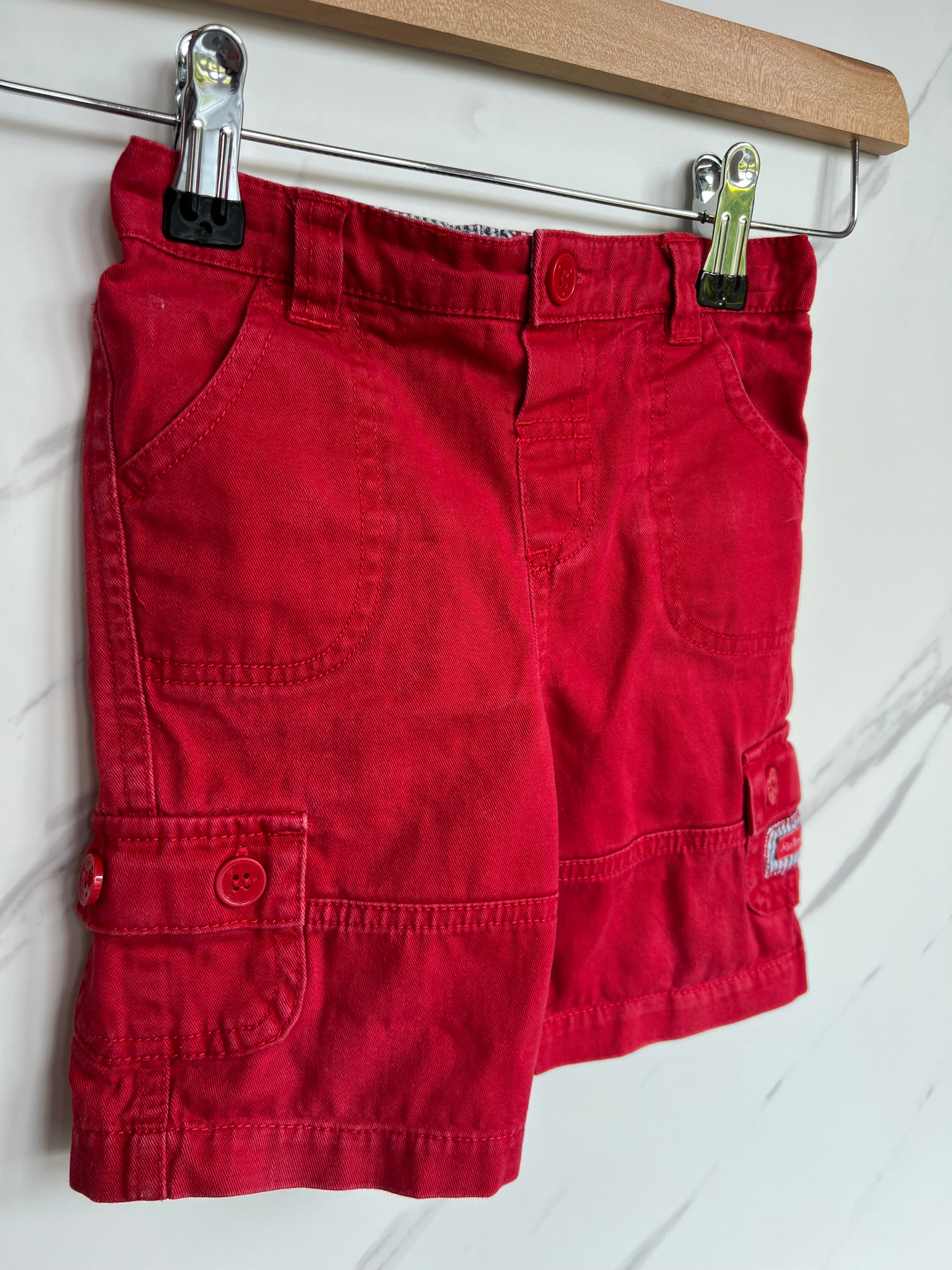 JoJo Maman Bebe Red Cargo Shorts Age 18-24 Months