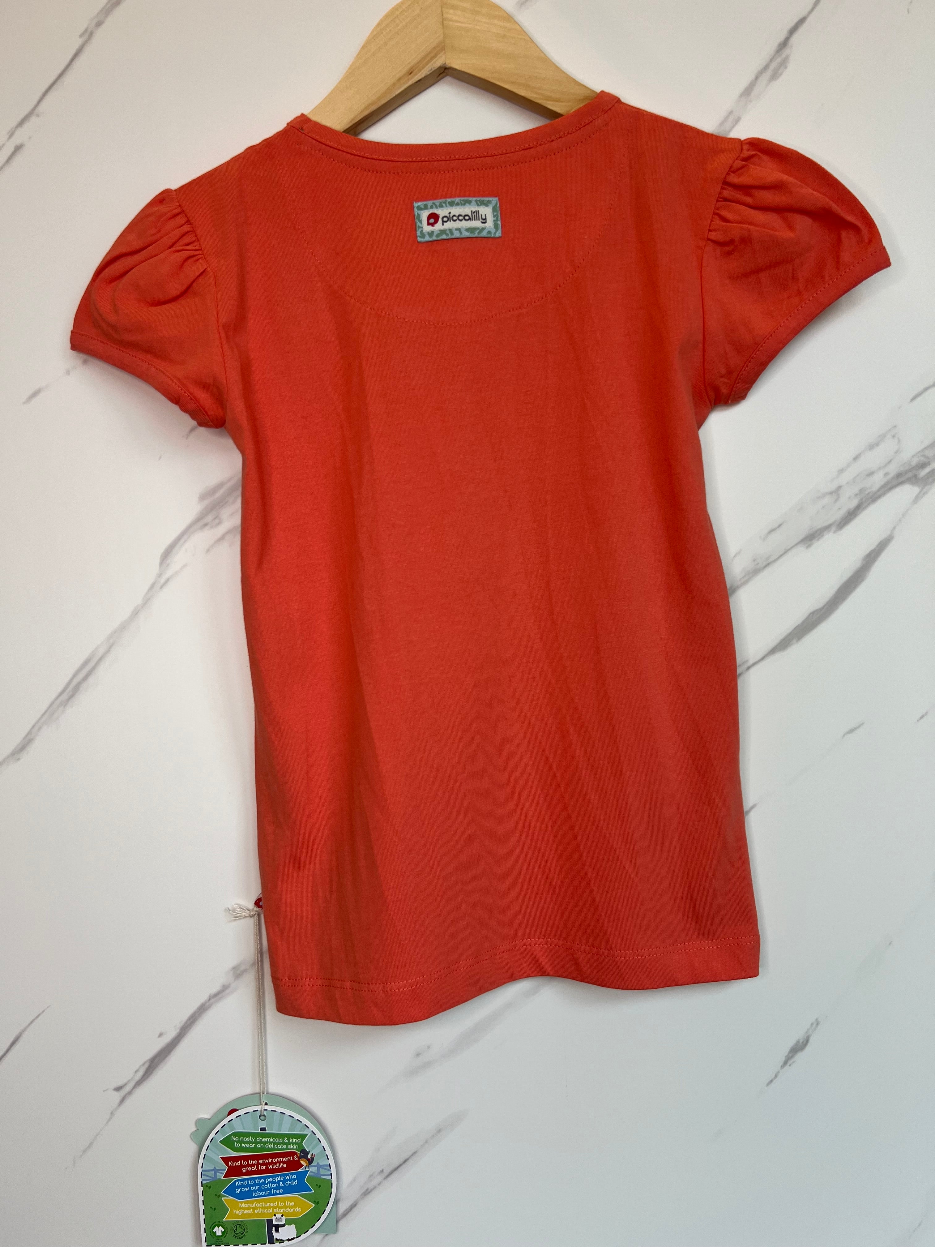 Piccalilly Coral Starfish Heart T-Shirt Age 4-5 Years