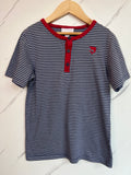 Little White Company Blue & White Striped T-Shirt Age 9-10 Years