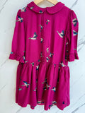 Joules Fuchsia Flying Ducks Dress Age 6-7 Years