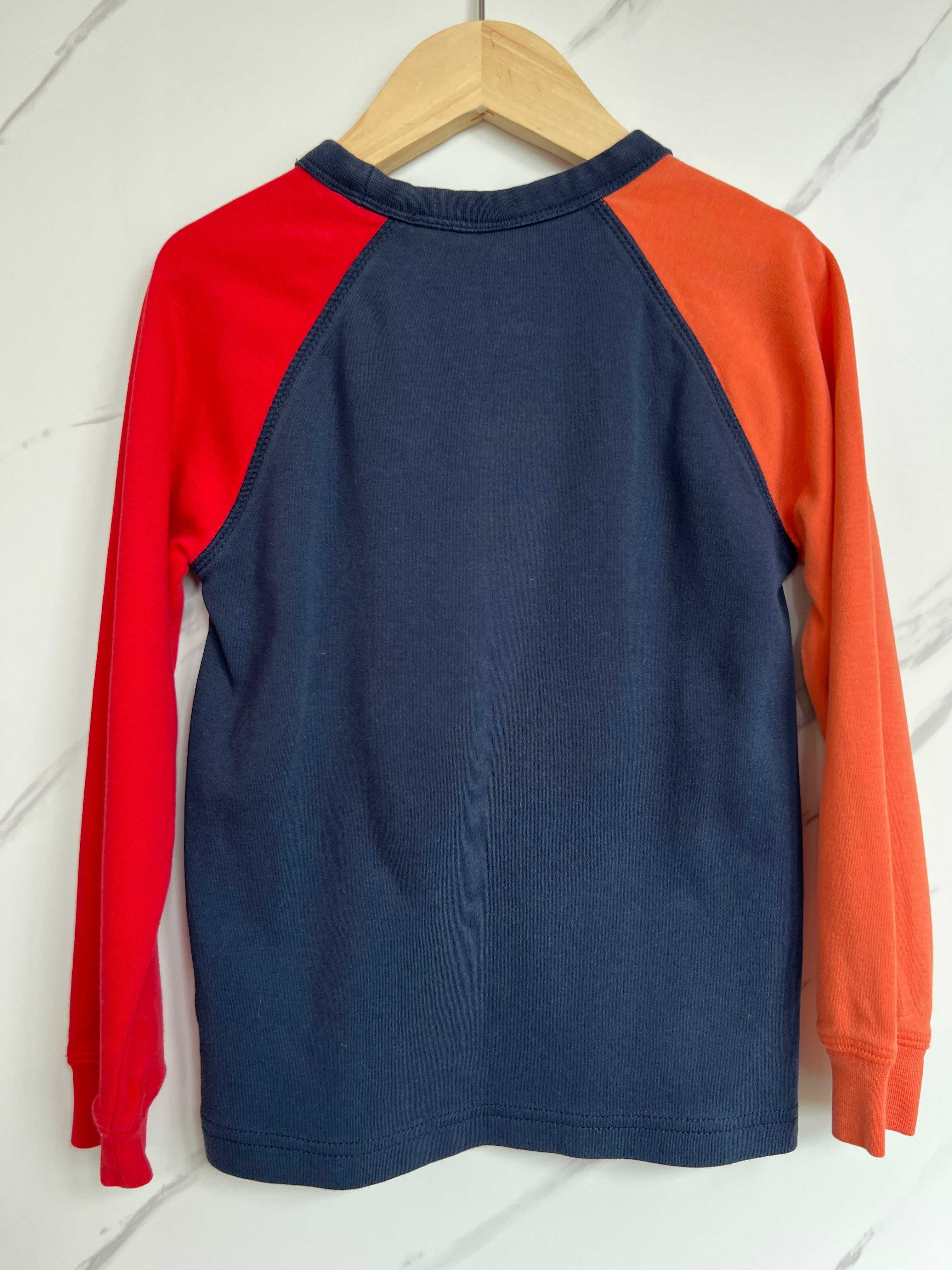 Frugi Navy, Red & Orange Dino Long-Sleeved Top Age 5-6 Years