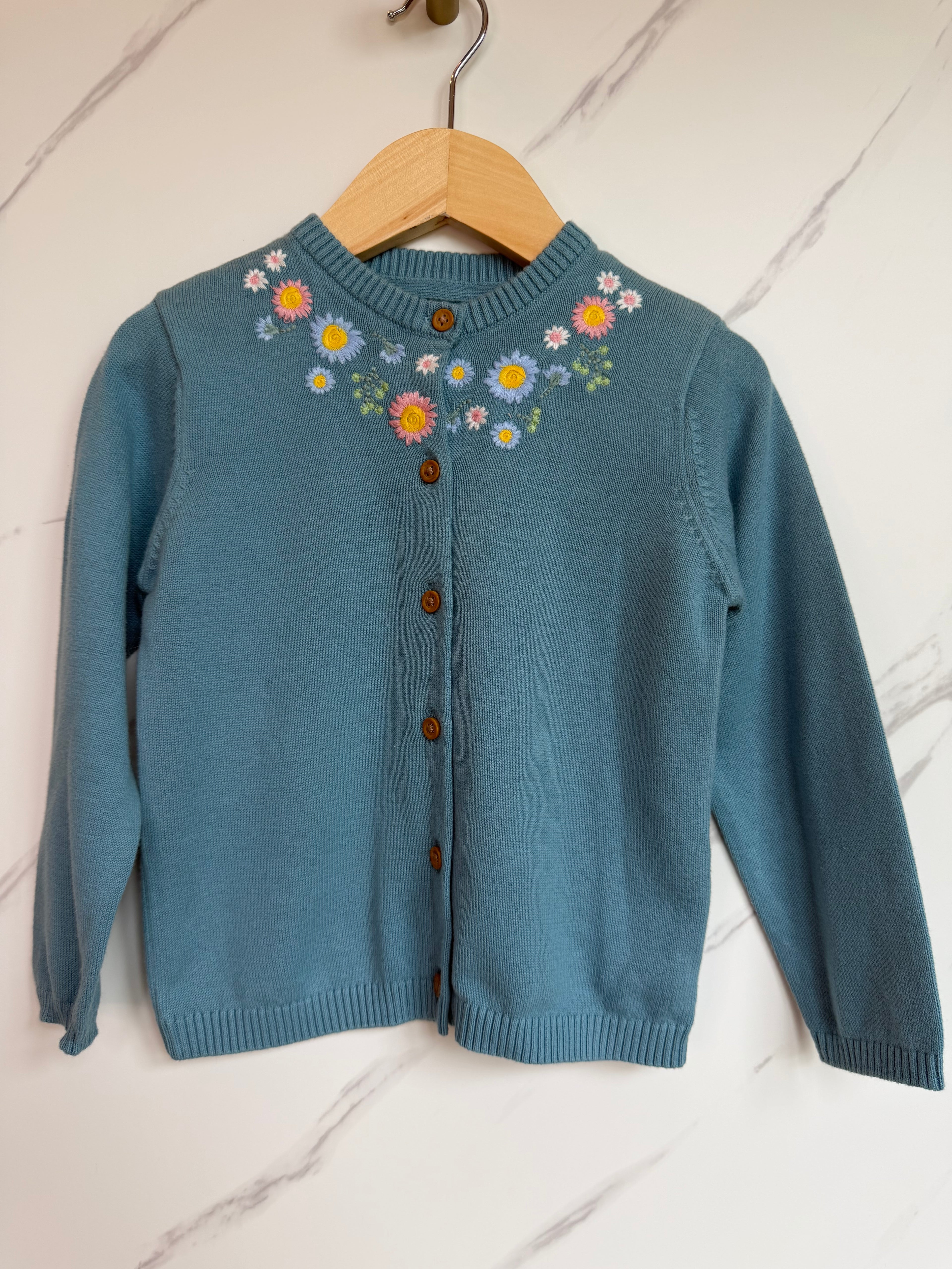 M&S Blue Embroidered Cardigan Age 2-3 Years