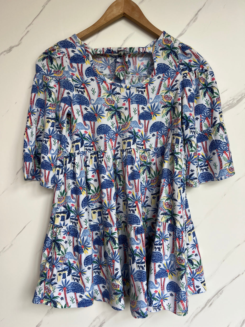 M&S Palm Trees & Elephants Dress Age 8-9 Years