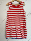 Boden Red & White Striped Sleeveless Dress Age 5-6 Years