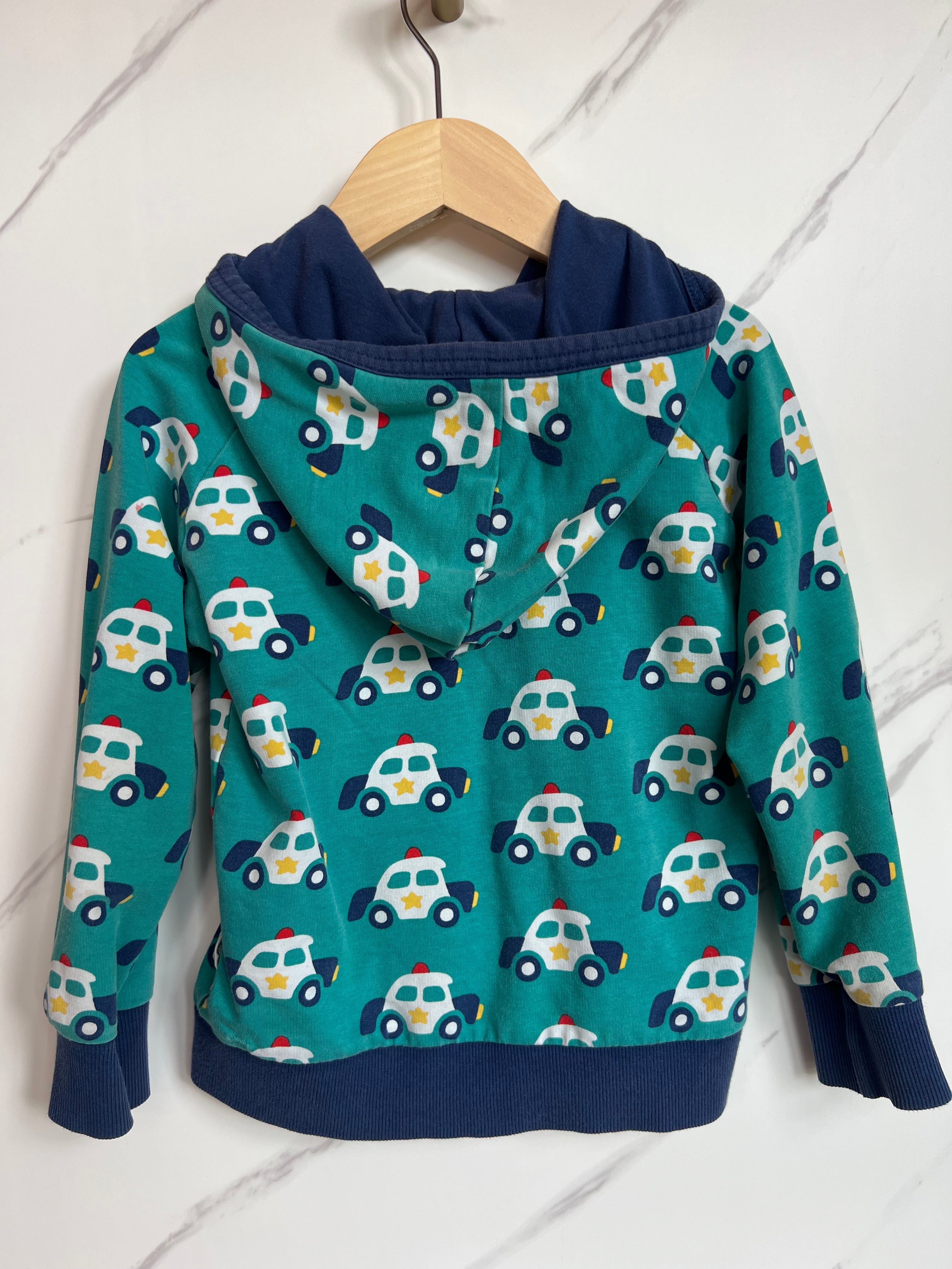 Maxomorra Police Car Zip Up Hoodie Age 2-3 Years