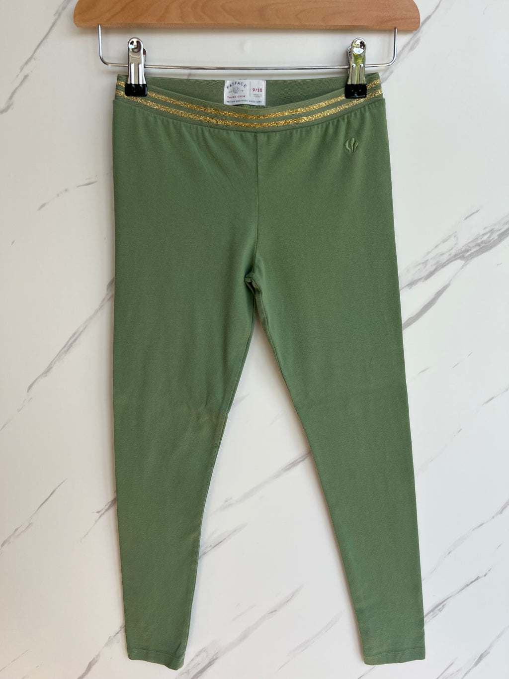 Fatface Olive Green Leggings Age 9-10 Years