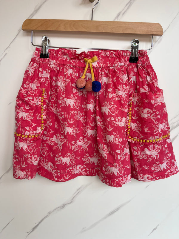 Boden Pink Jungle Scene Skirt Age 9-10 Years