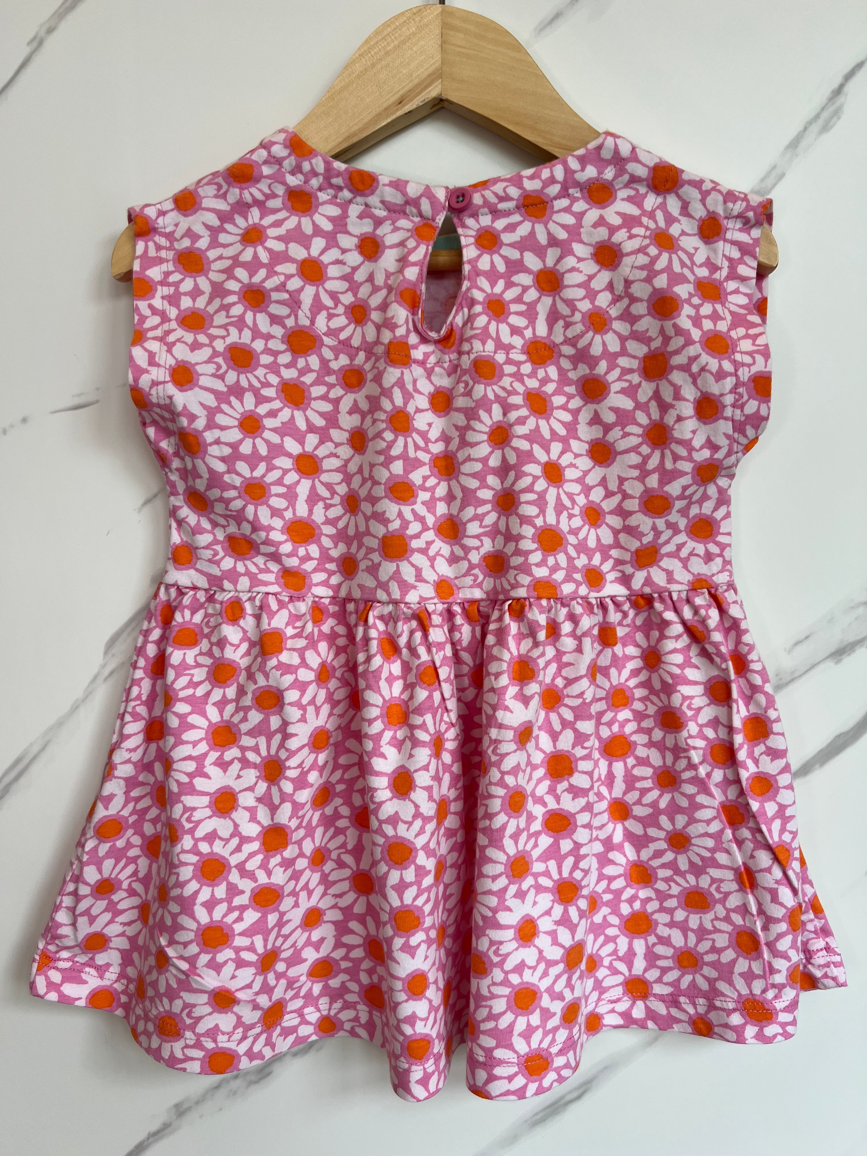 Boden Pink Daisies Tiered Top Age 3-4 Years