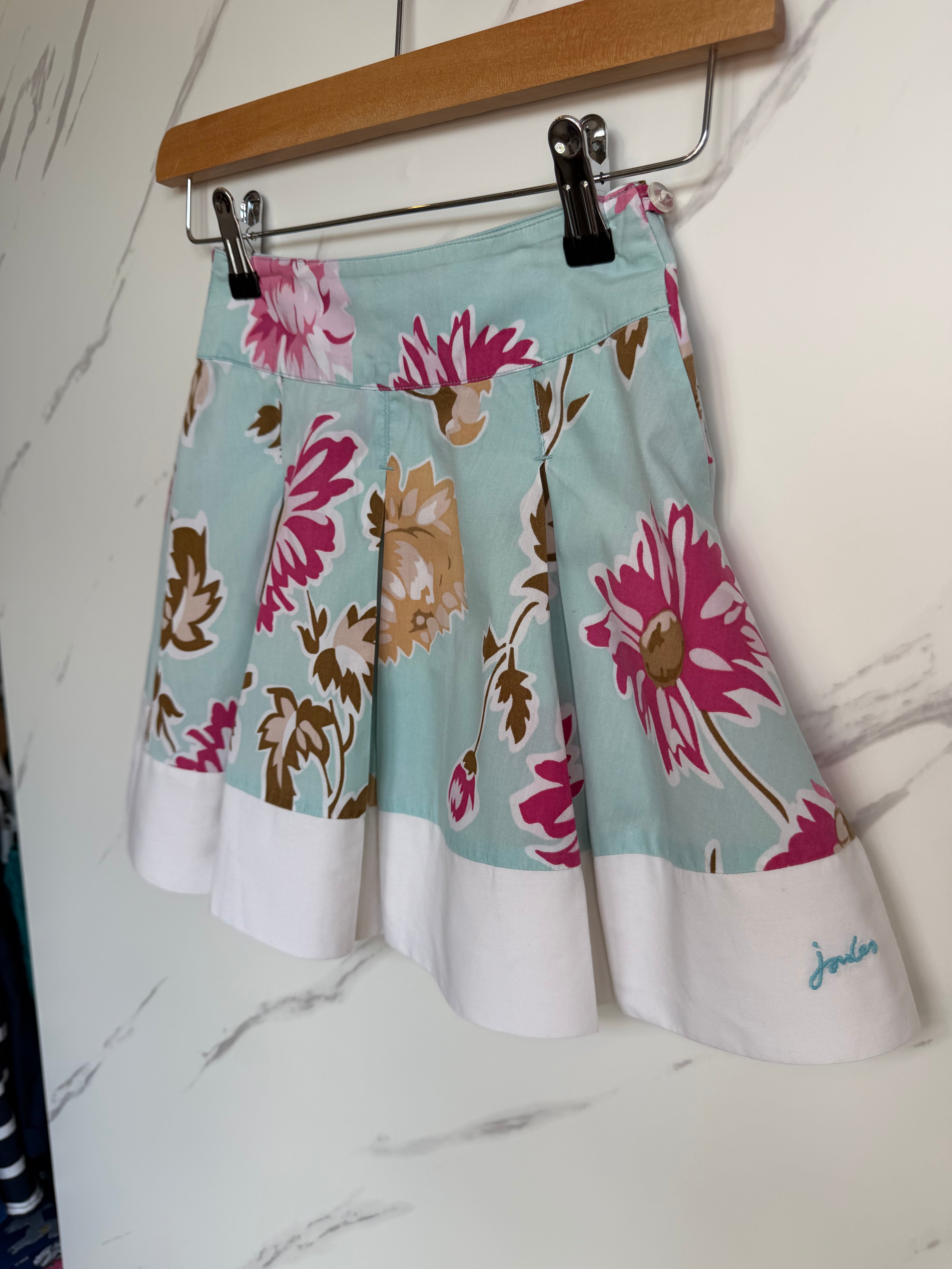Joules Pink & Blue Floral Skirt Age 4 Years
