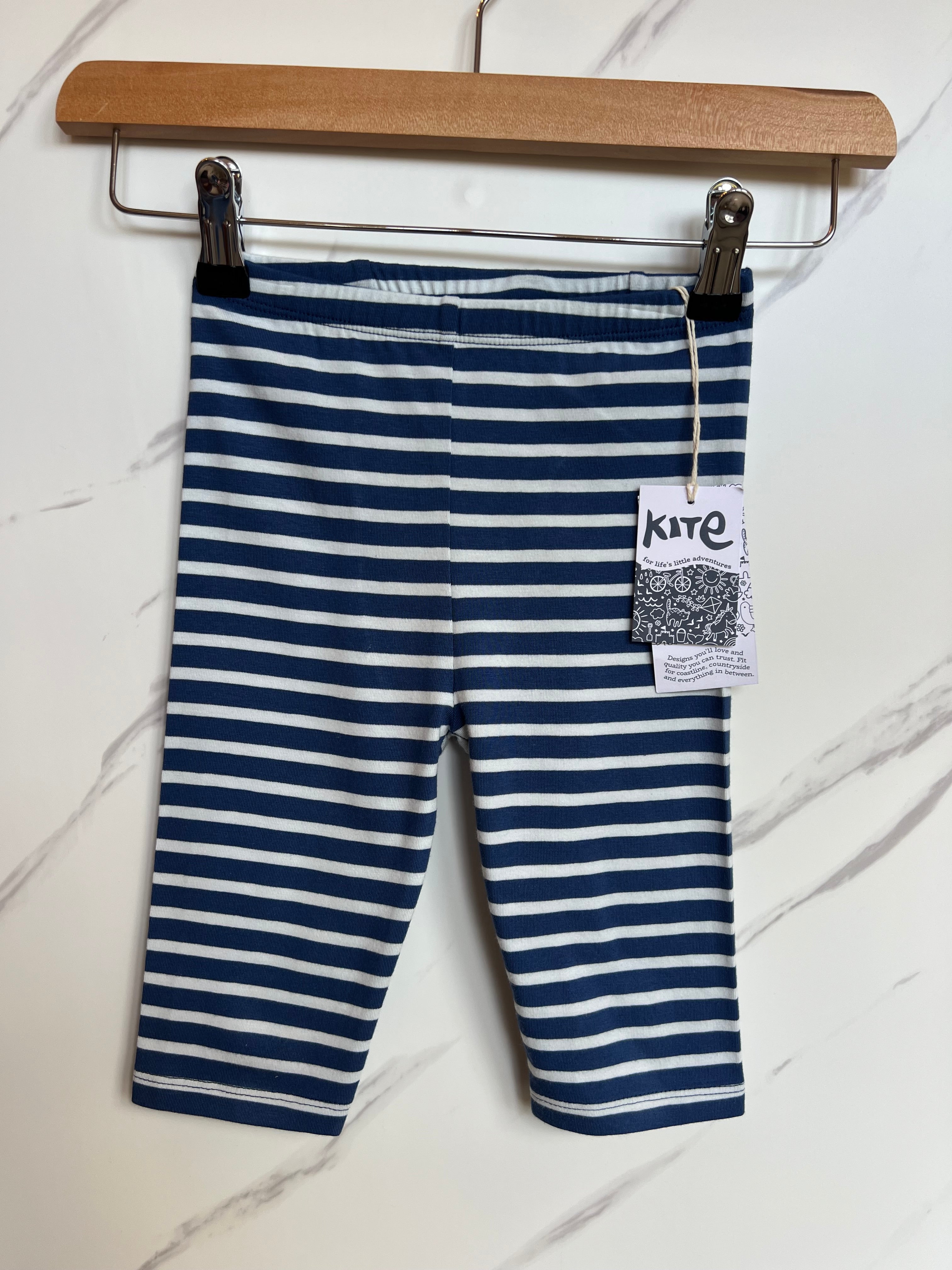 Kite Navy & White Cropped Leggings Age 3 Years