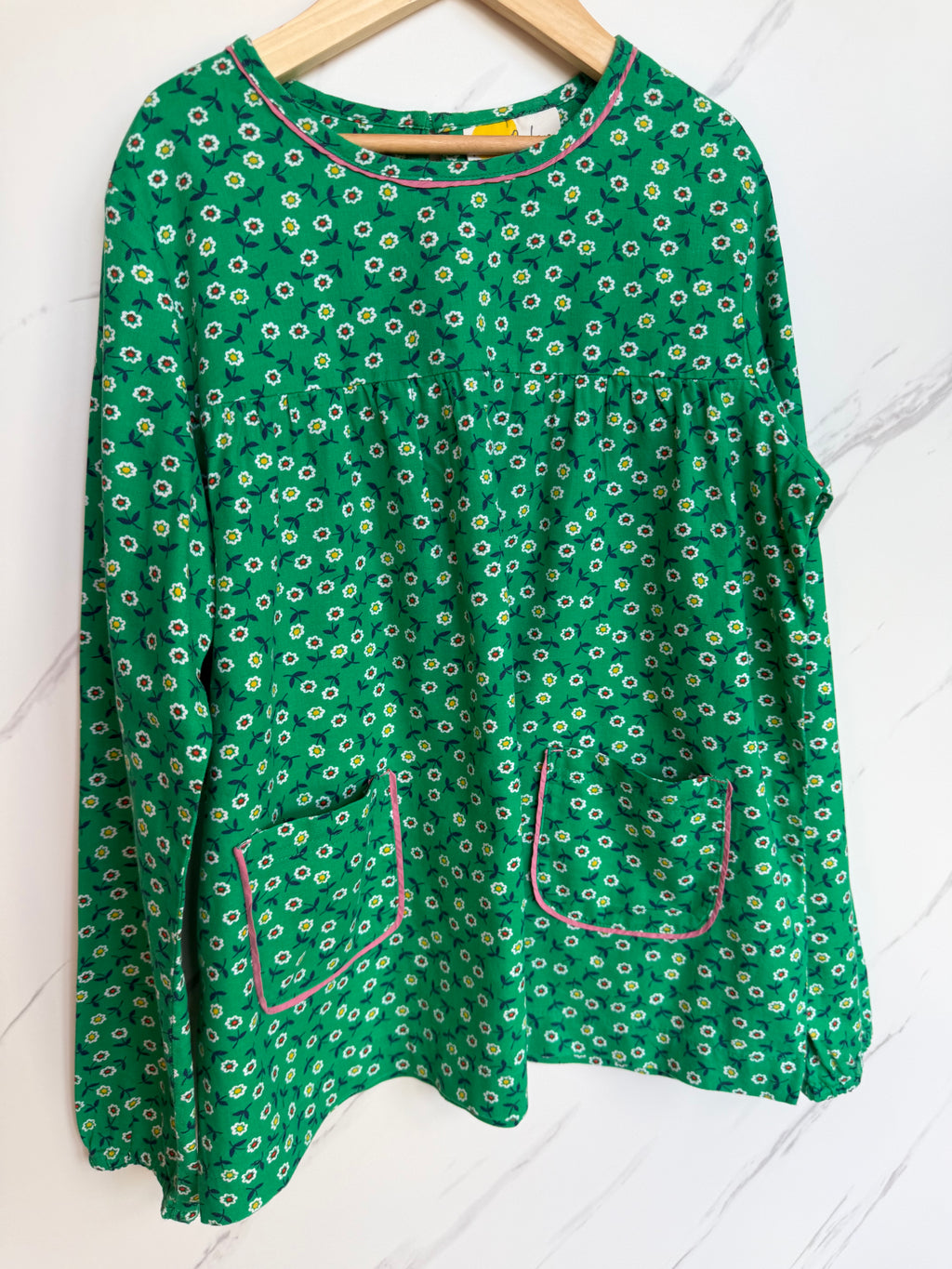 Boden Green Ditsy Long-Sleeved Blouse Age 11-12 Years