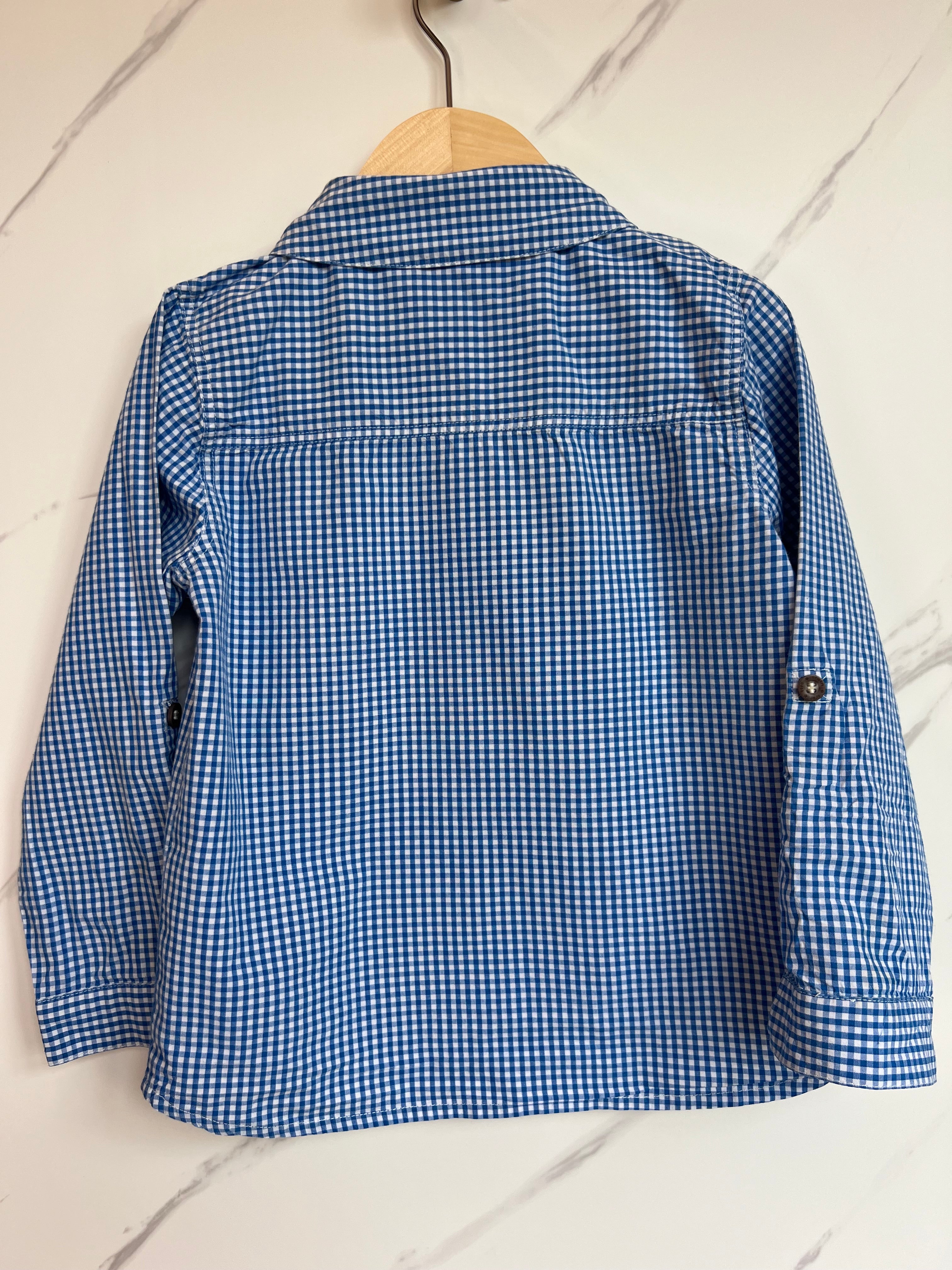 JoJo Maman Bebe Blue Checked Shirt Age 5-6 Years