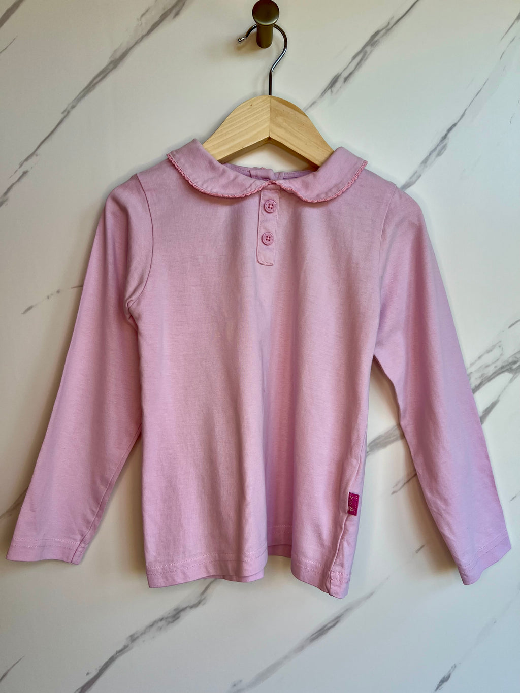 JoJo Maman Bebe Pale Pink Long-sleeved collared top Age 4-5 Years