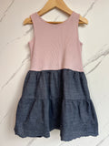 GAP Pink & Navy Chambray Sleeveless Dress Age 5 Years
