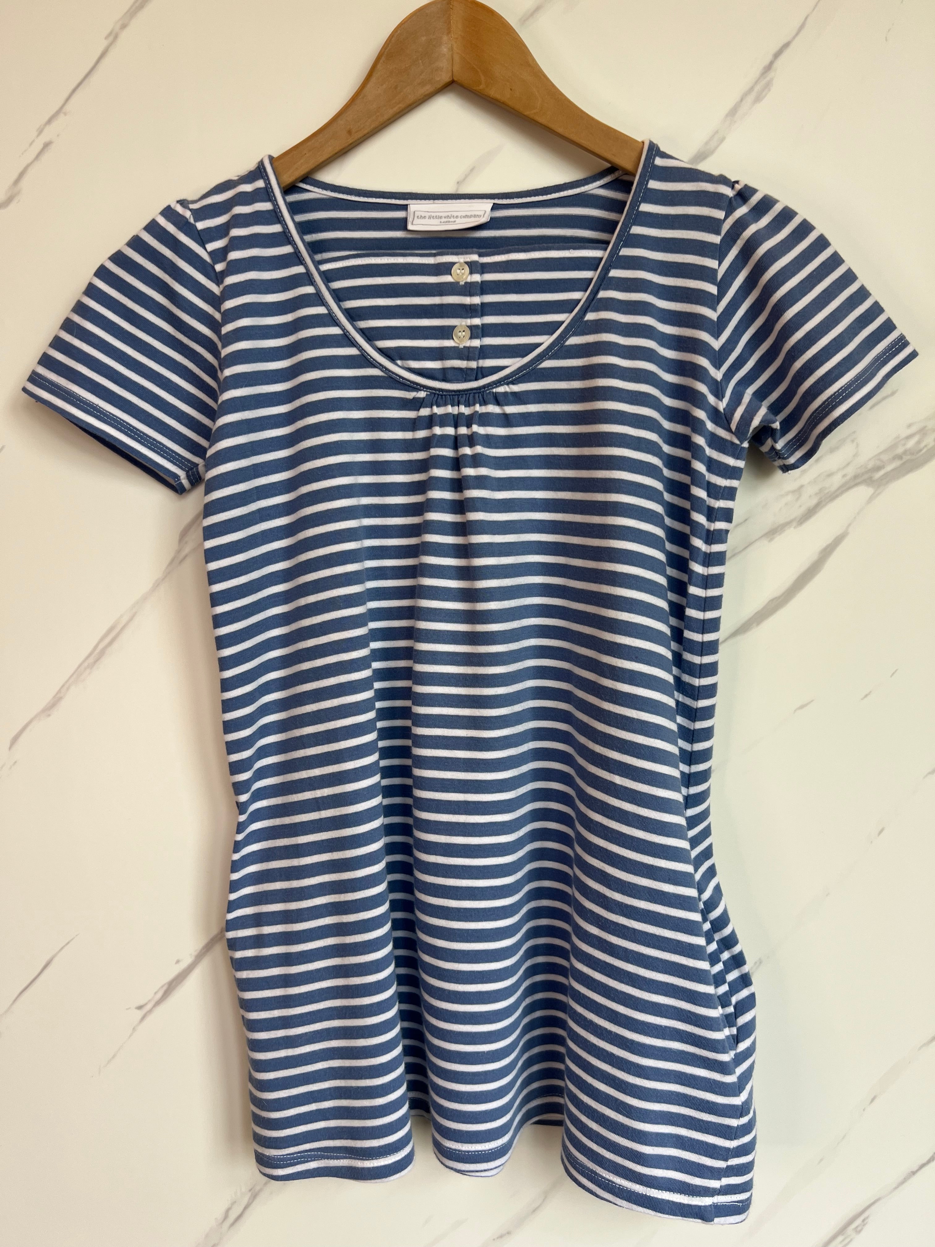 Little White Company Blue & White Striped Tunic Dress Age 9-10 Years