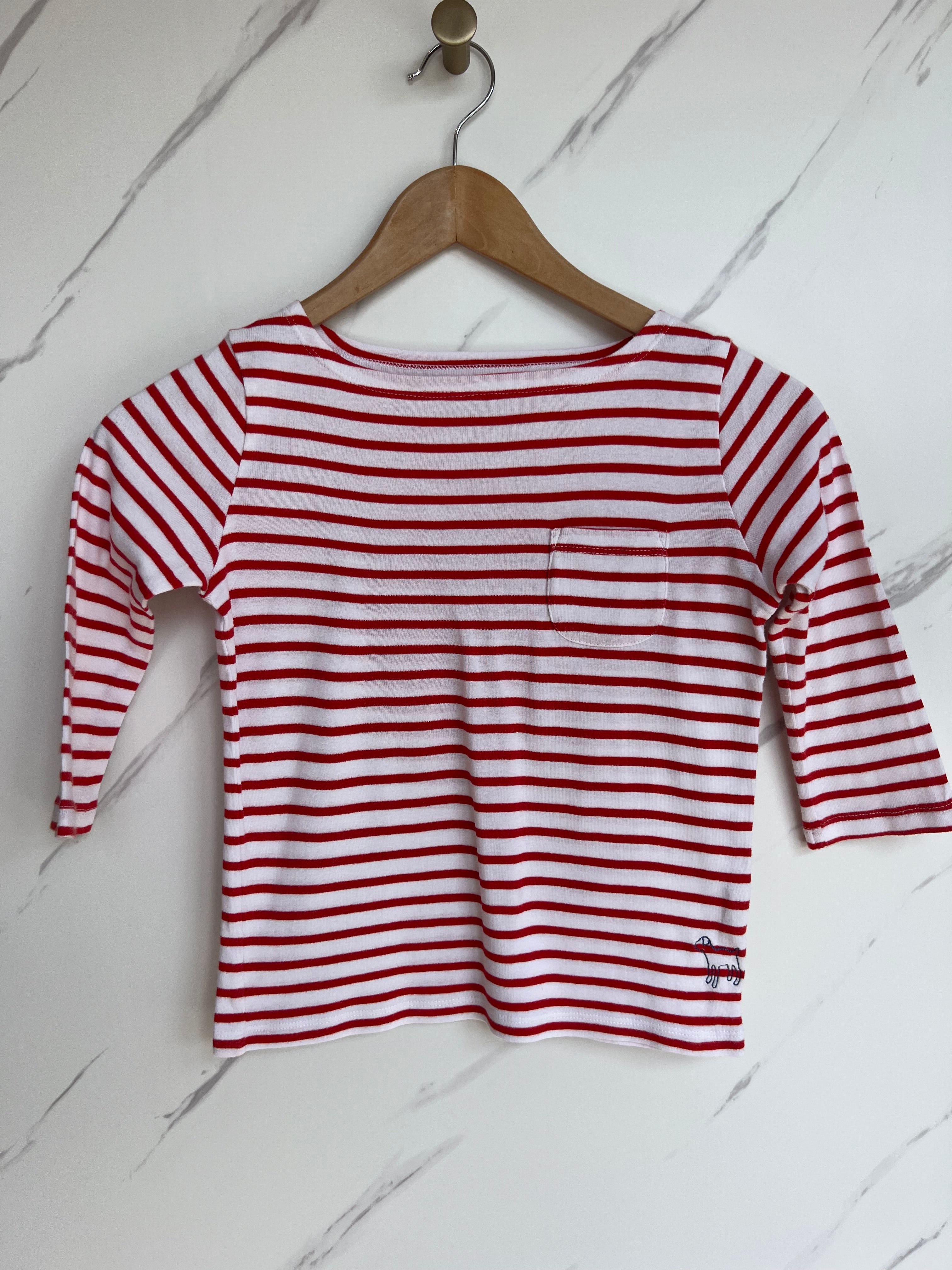 Boden Red & White Striped Top Age 7-8 Years