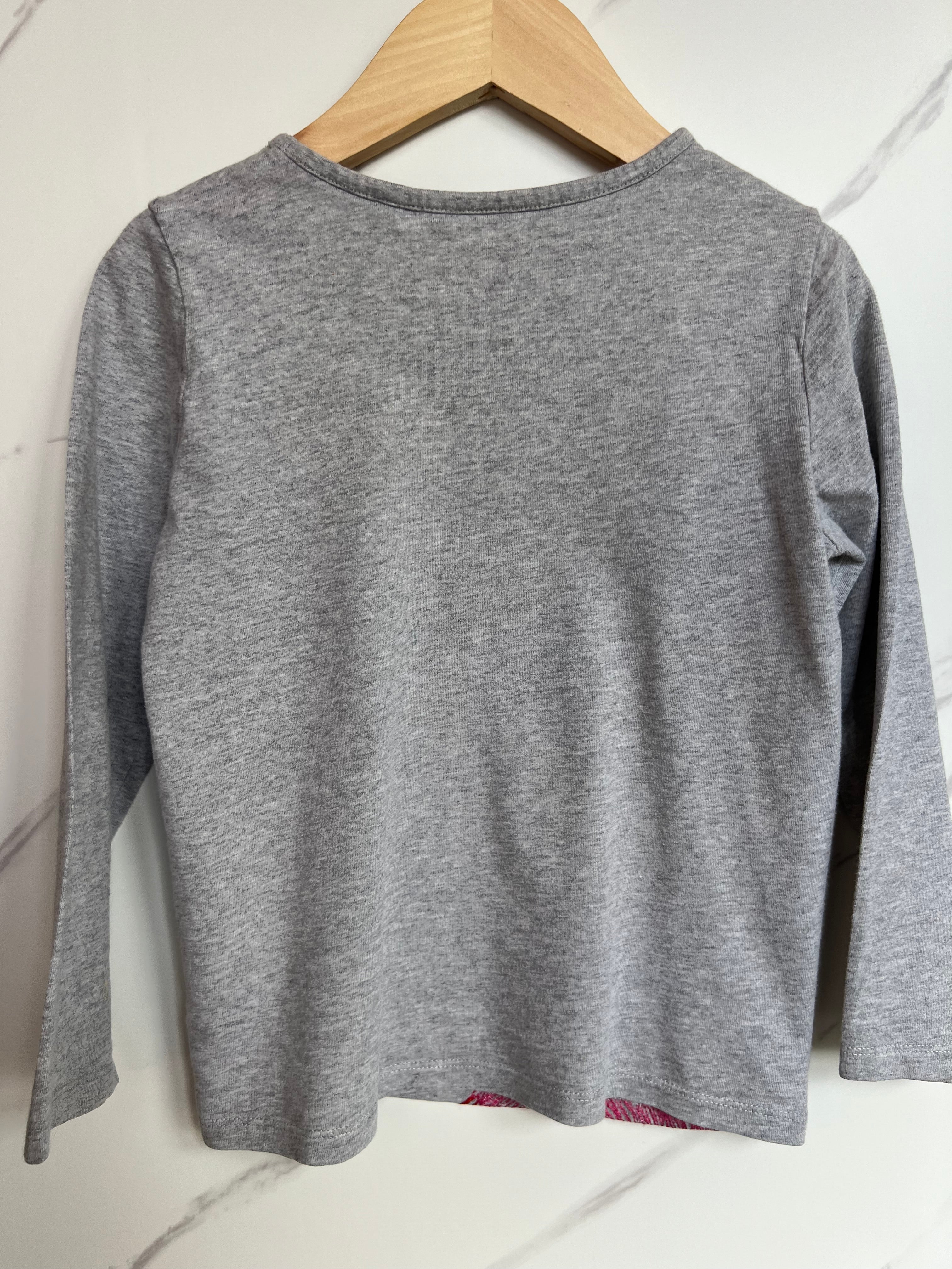 Boden Grey Owl Long-Sleeved Top Age 4-5 Years