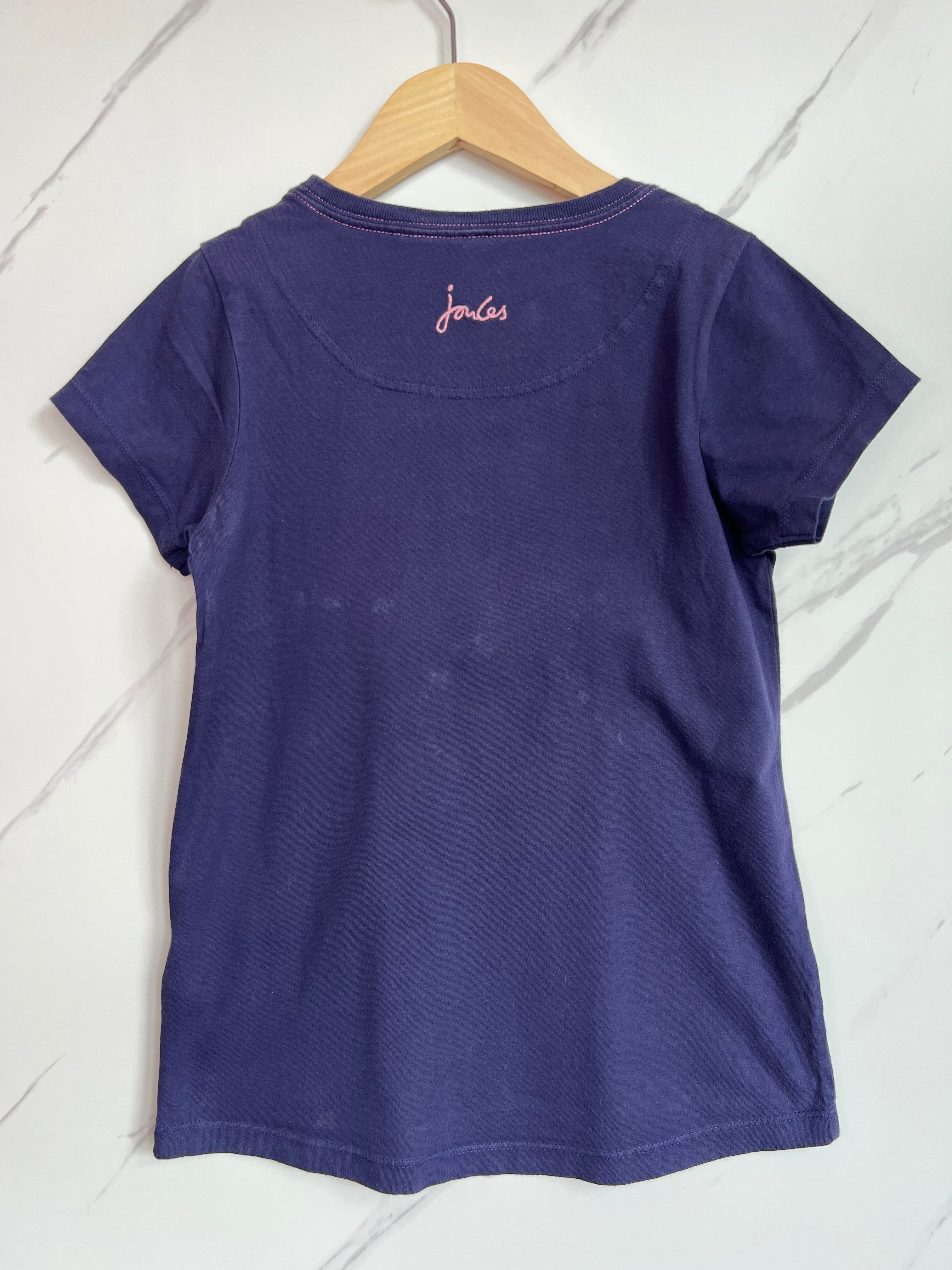 Joules Navy Sequinned Unicorn T-Shirt Age 9-10 Years