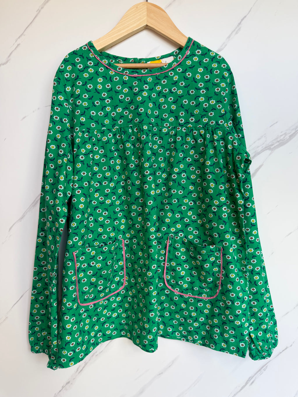 Boden Green Ditsy Long-Sleeved Blouse Age 11-12 Years