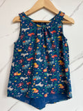 Frugi Blue Jungle Sleeveless Top Age 3-4 Years