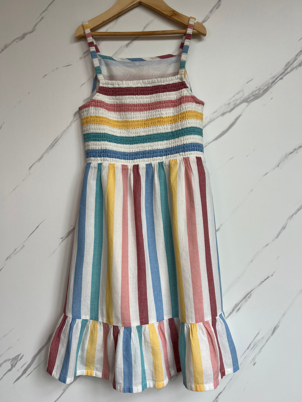 Fatface Rainbow Striped Dress Age 10-11 Years
